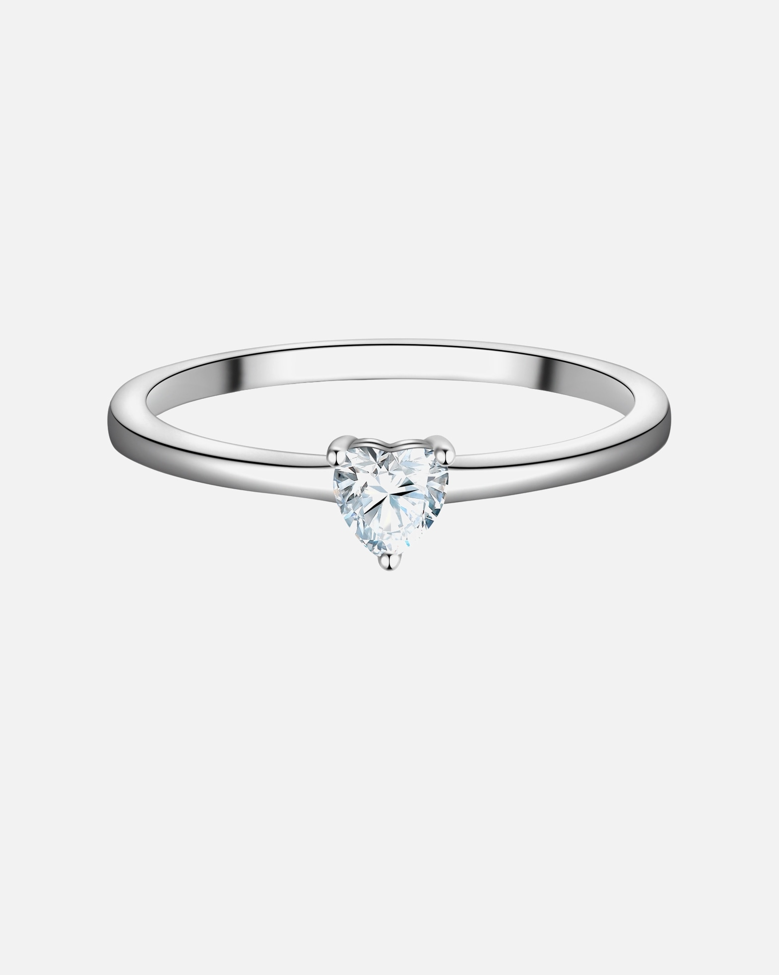 Bague pour Femme Trilani Bague Cœur en Argent Sterling en argent avec Zirconium 60