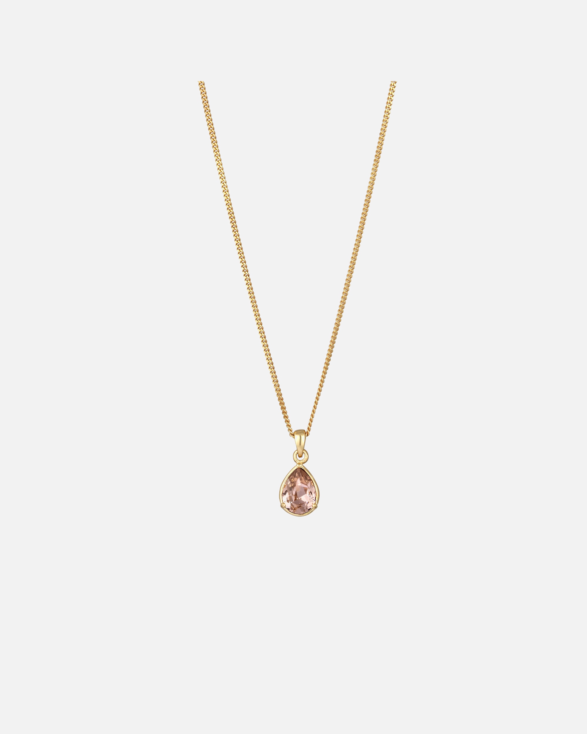 Collier pour Femme Collier court avec pierre Goutte Cristaux de verre Rose 925 Sterling Silver Gold-plated 45