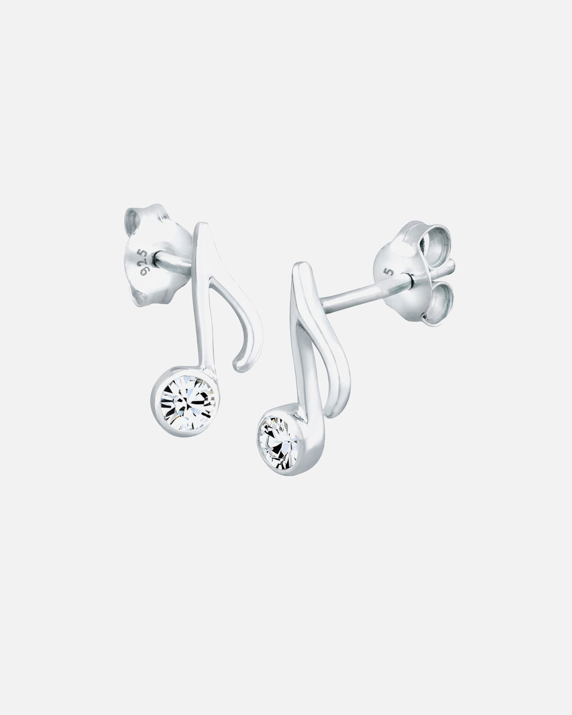 Boucles d'oreilles pour Femme Elli Femmes Clous d'oreilles Note Musique avec Cristal en Argent Sterling 925 silberfarben