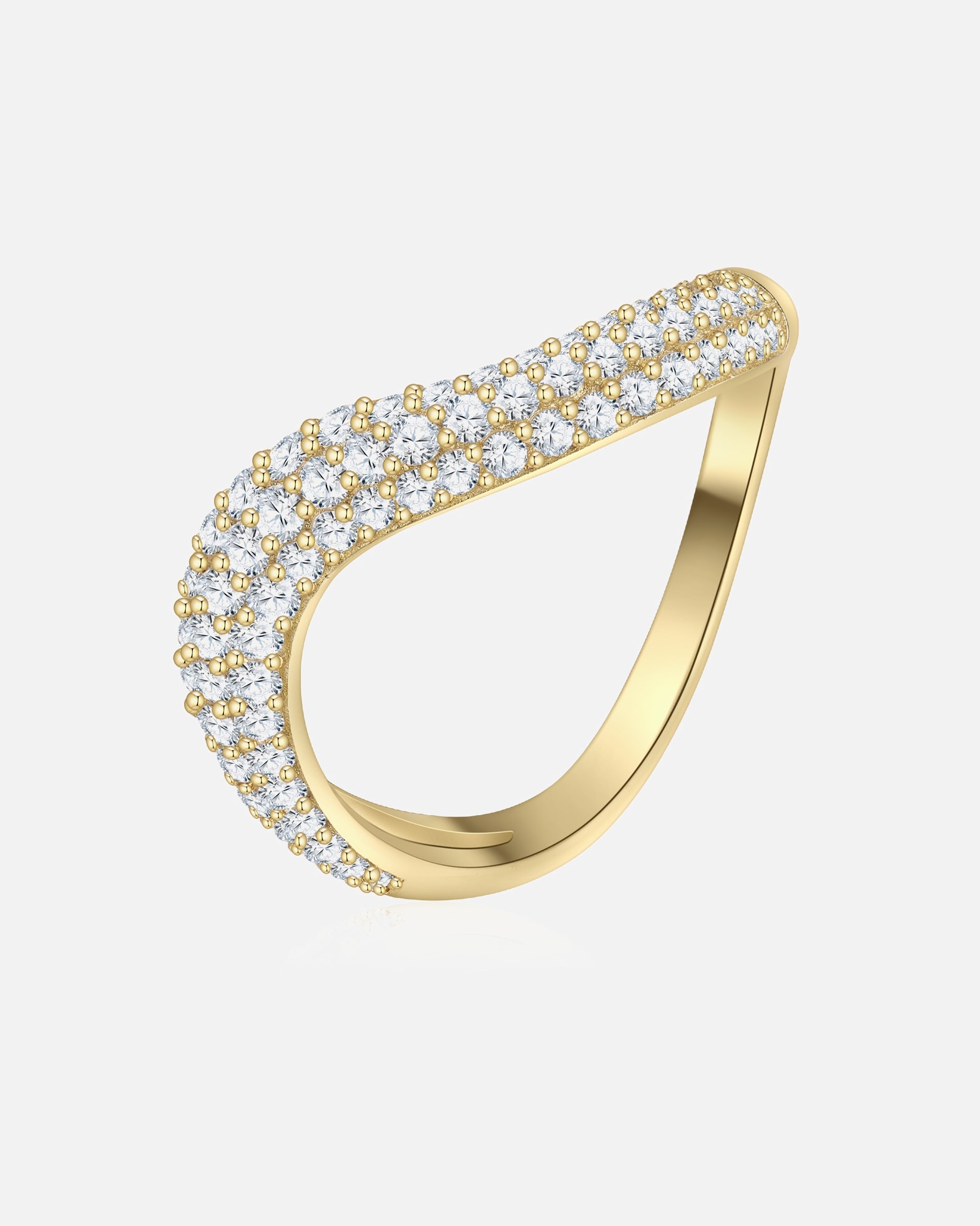 Bague pour Femme Glanzstücke München Bague en Argent sterling en Or jaune 56