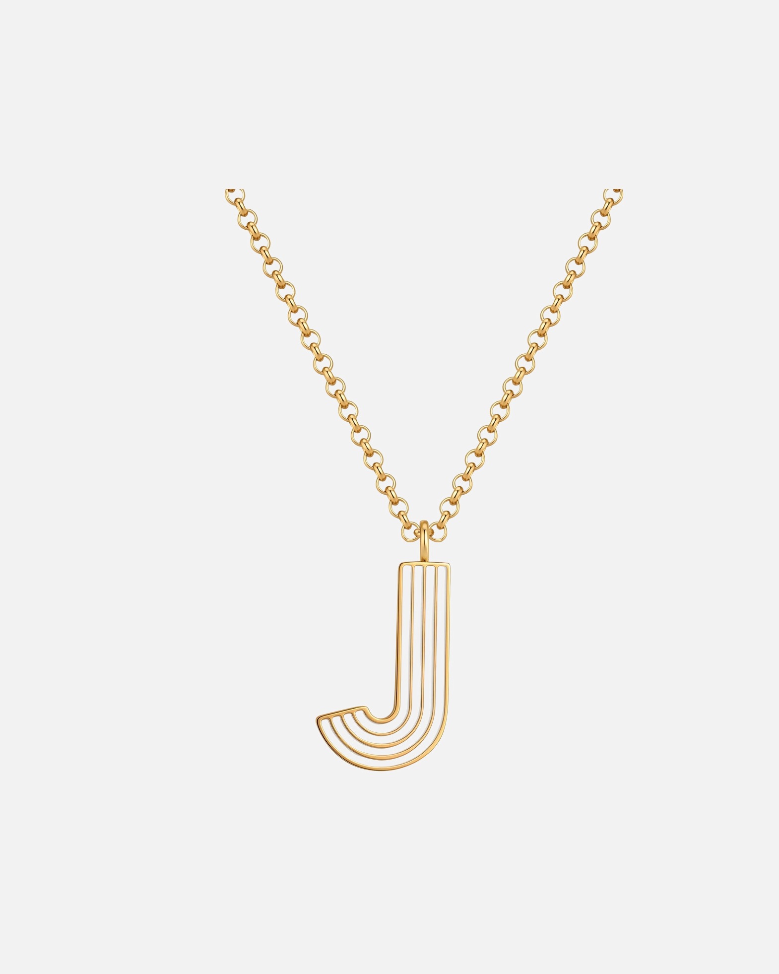 Collier pour Femme Glanzstücke München Collier Lettre J en Acier Inoxydable en Doré 40,0 cm Basiskette + 5,0 cm Verlängerung