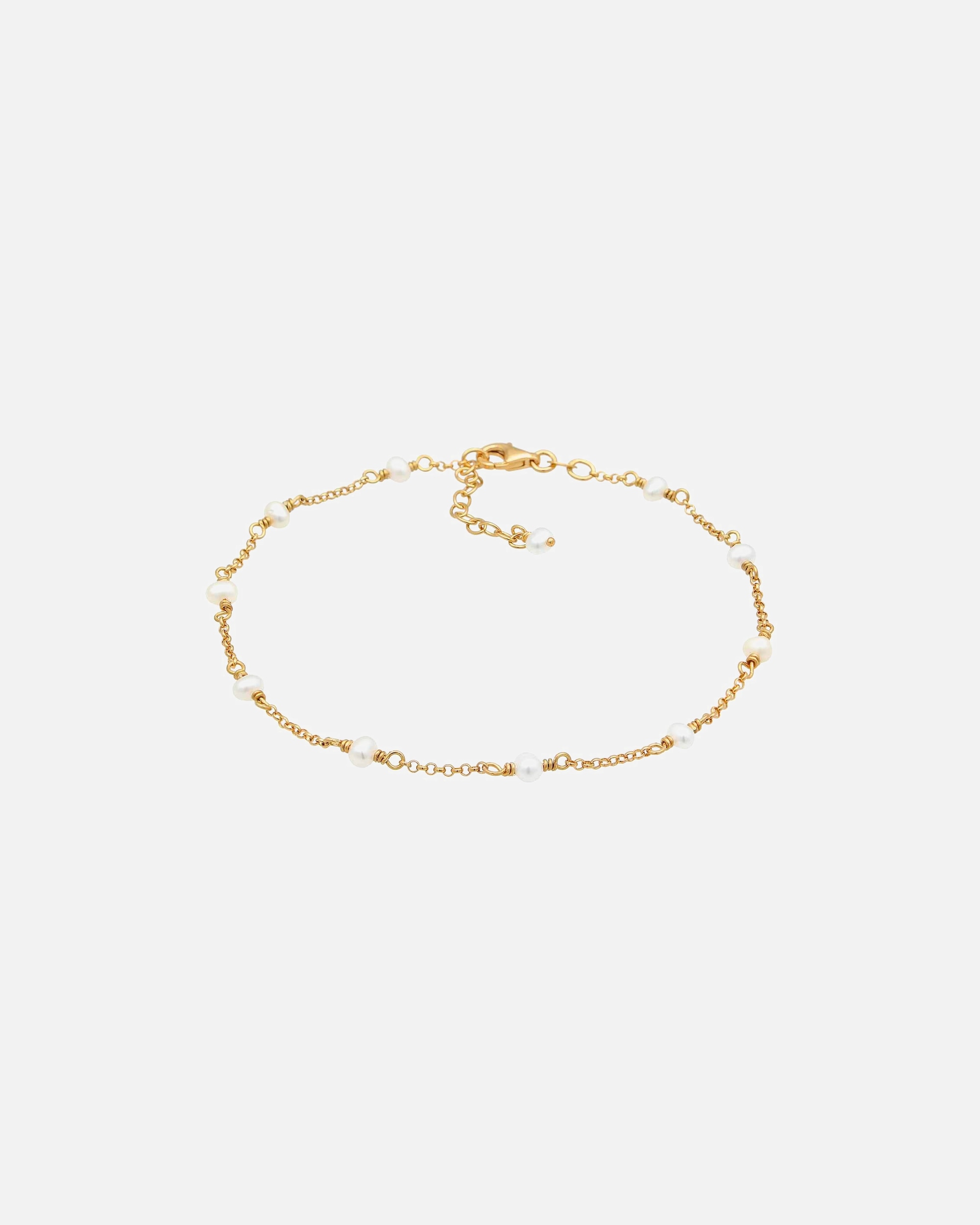 Bijoux pour Femme Elli Femmes Bracelet de Cheville Élégant avec Perles d'eau douce en Argent Sterling 925 goldfarben