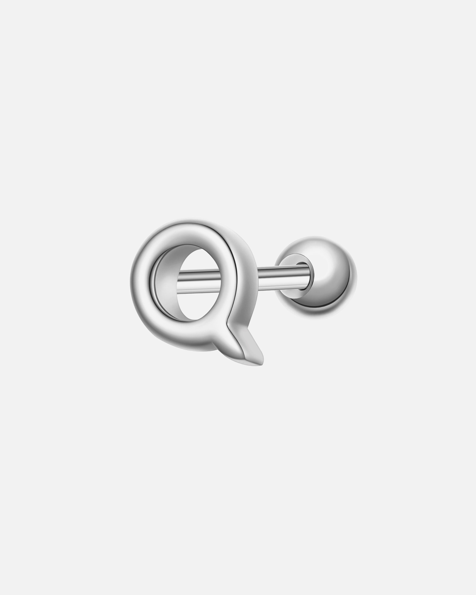 Boucles d'oreilles pour Femme Glanzstücke München Piercing Lettre Q en argent sterling en argent 3,9 mm