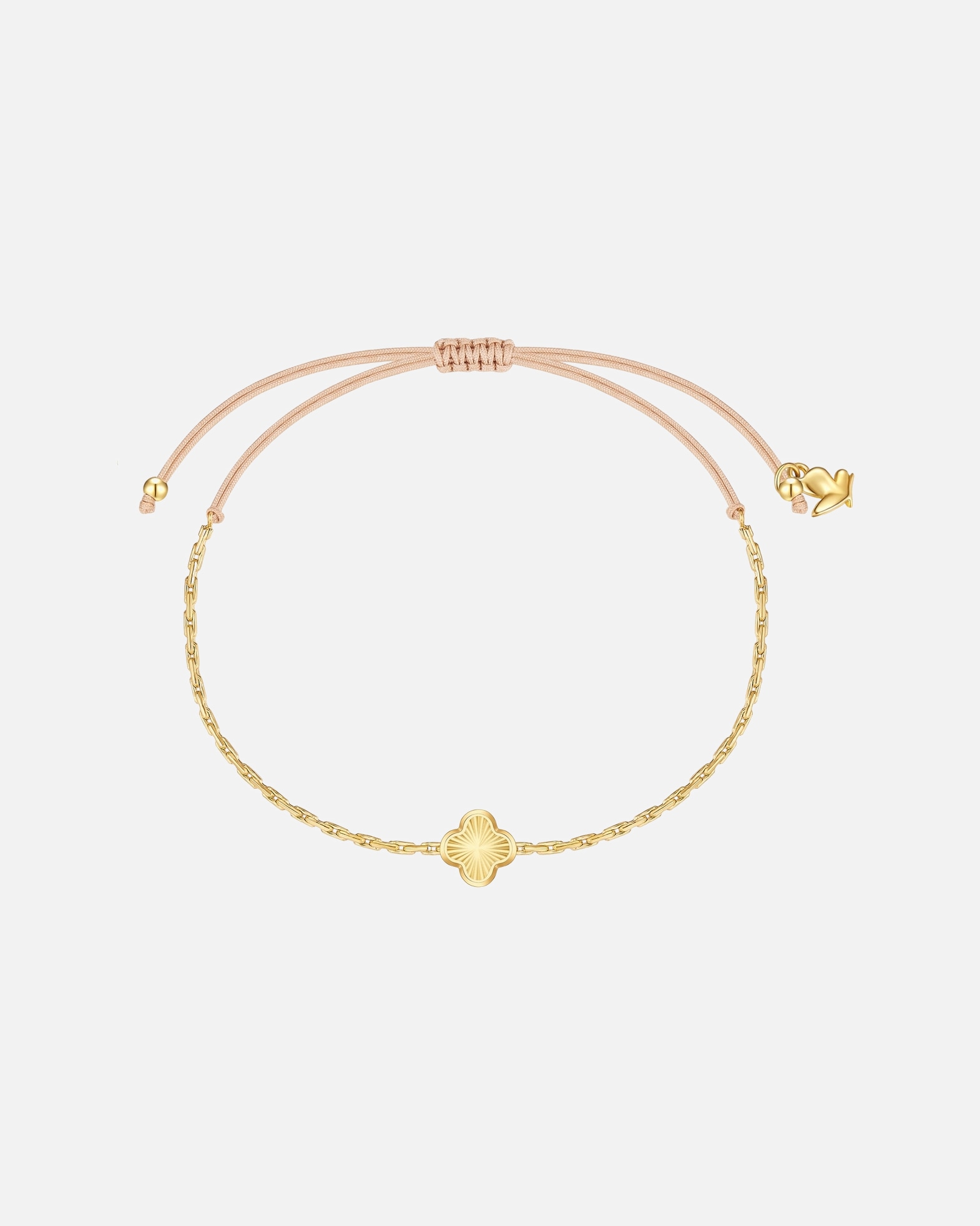 Bracelet pour Femme Glanzstücke München Bracelet trèfle en acier inoxydable en or jaune Réglable 15,0 - 22,0 cm