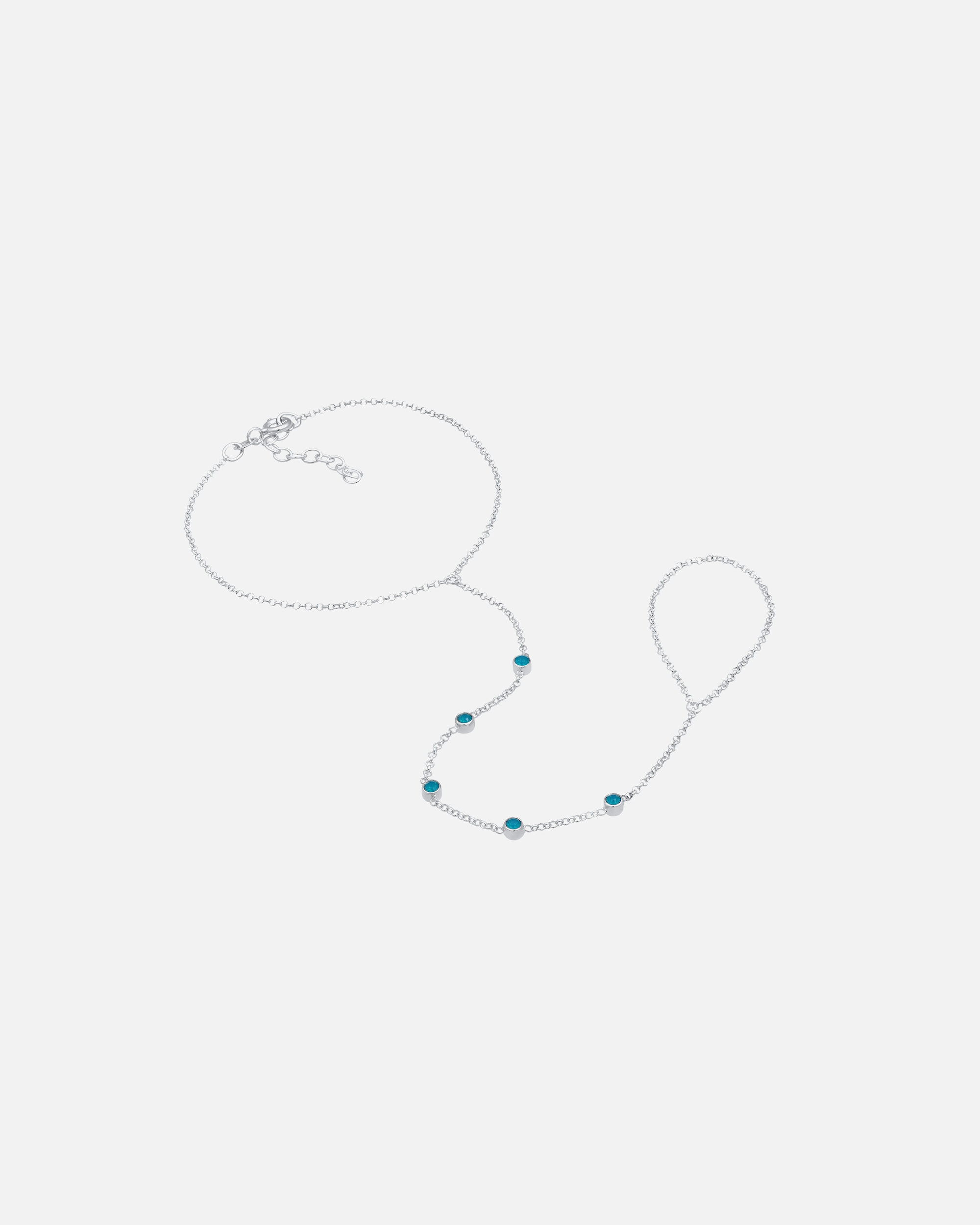 Bracelet pour Femme Elli Chaîne de main Cristaux Verts 925 Argent Doré 16