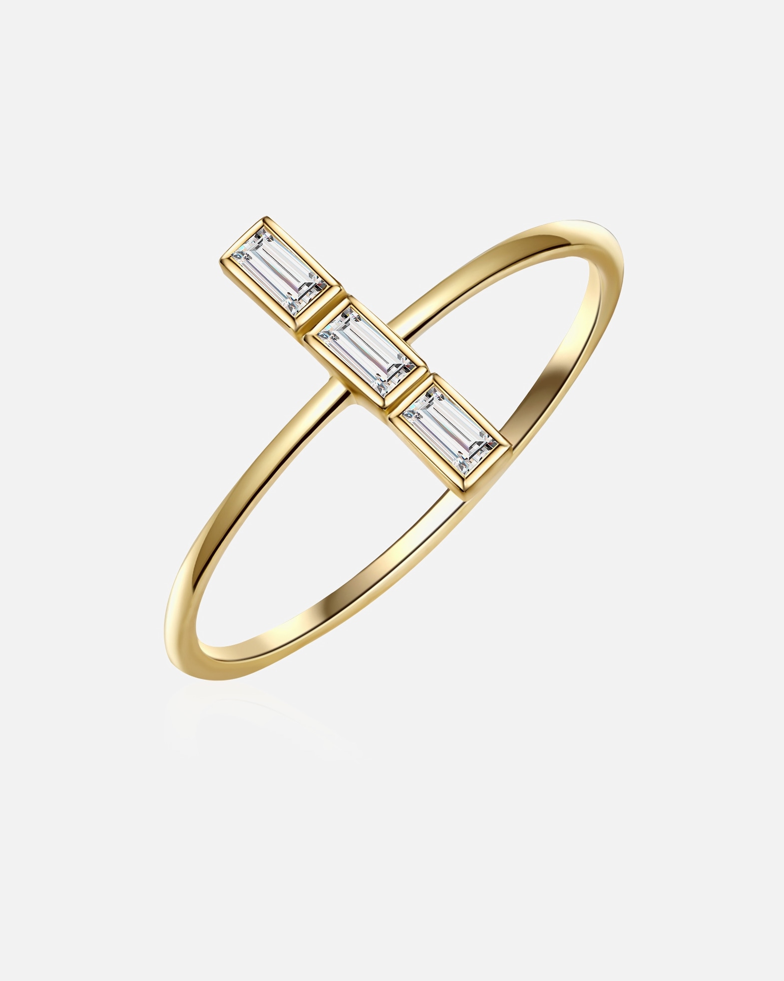 Bague pour Femme Glanzstücke München Bague en argent Argent sterling Oxyde de zirconium (CZ) en Or jaune 50