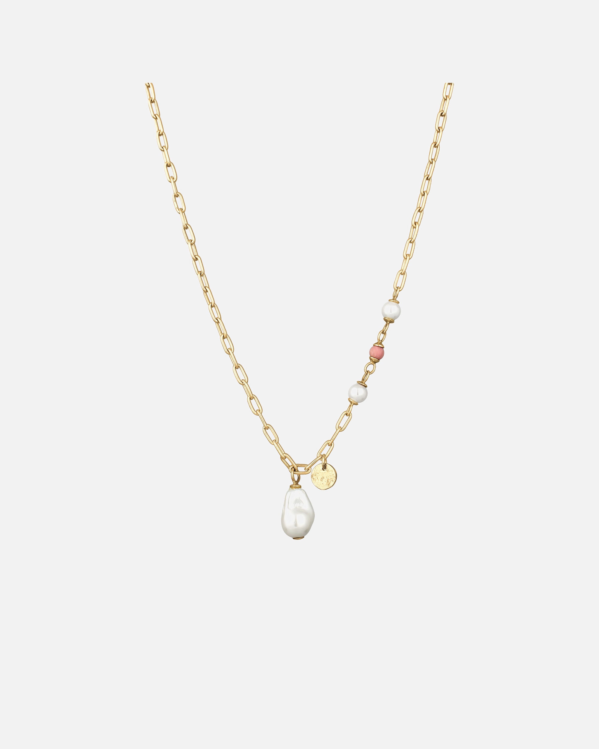 Collier pour Femme Collier court avec perles Rhodonite Rose 925 Sterling Silver Gold-plated 42