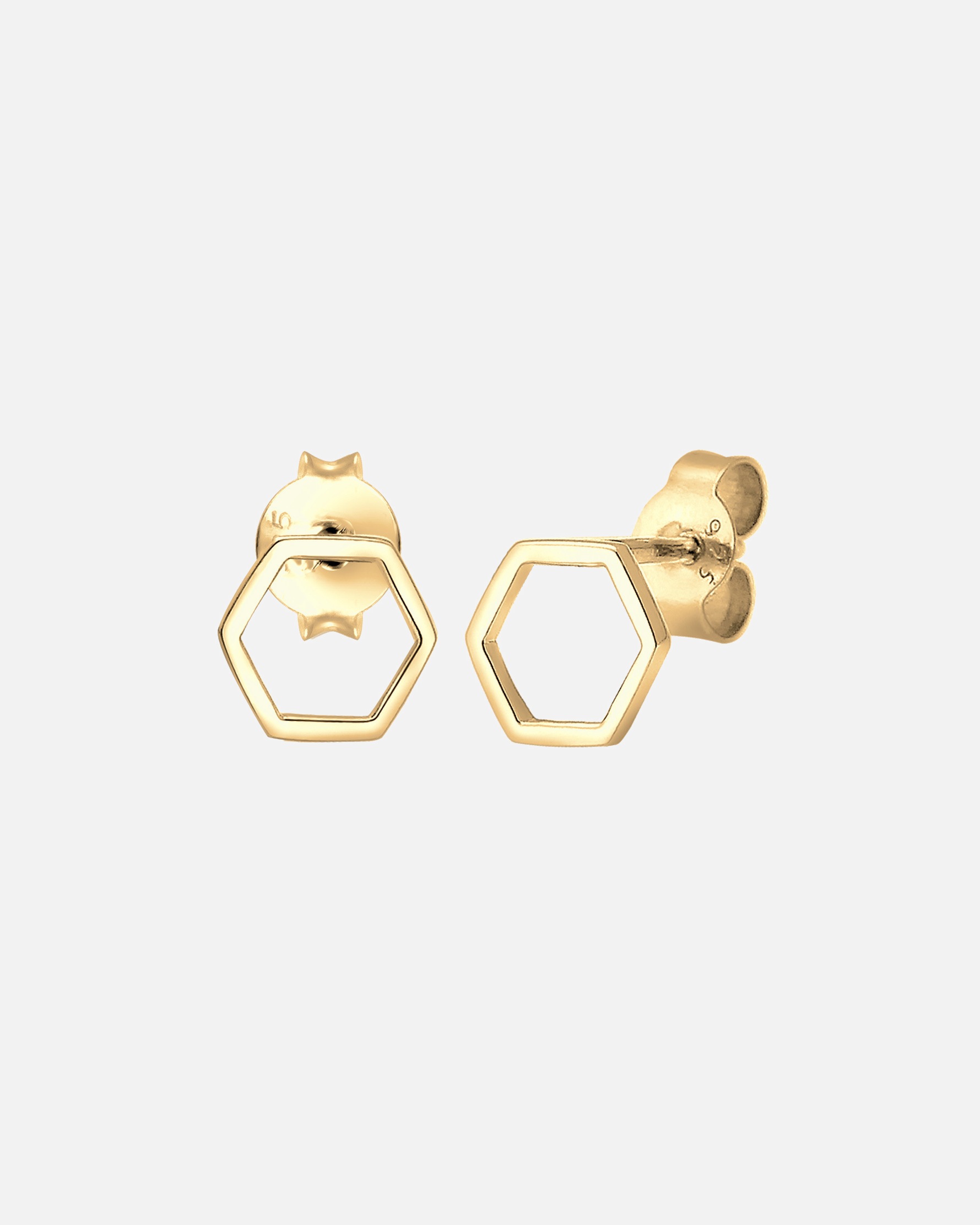 Boucles d'oreilles pour Femme Elli Hexagone Géo Tendance minimaliste filigrane 925 Argent goldfarben