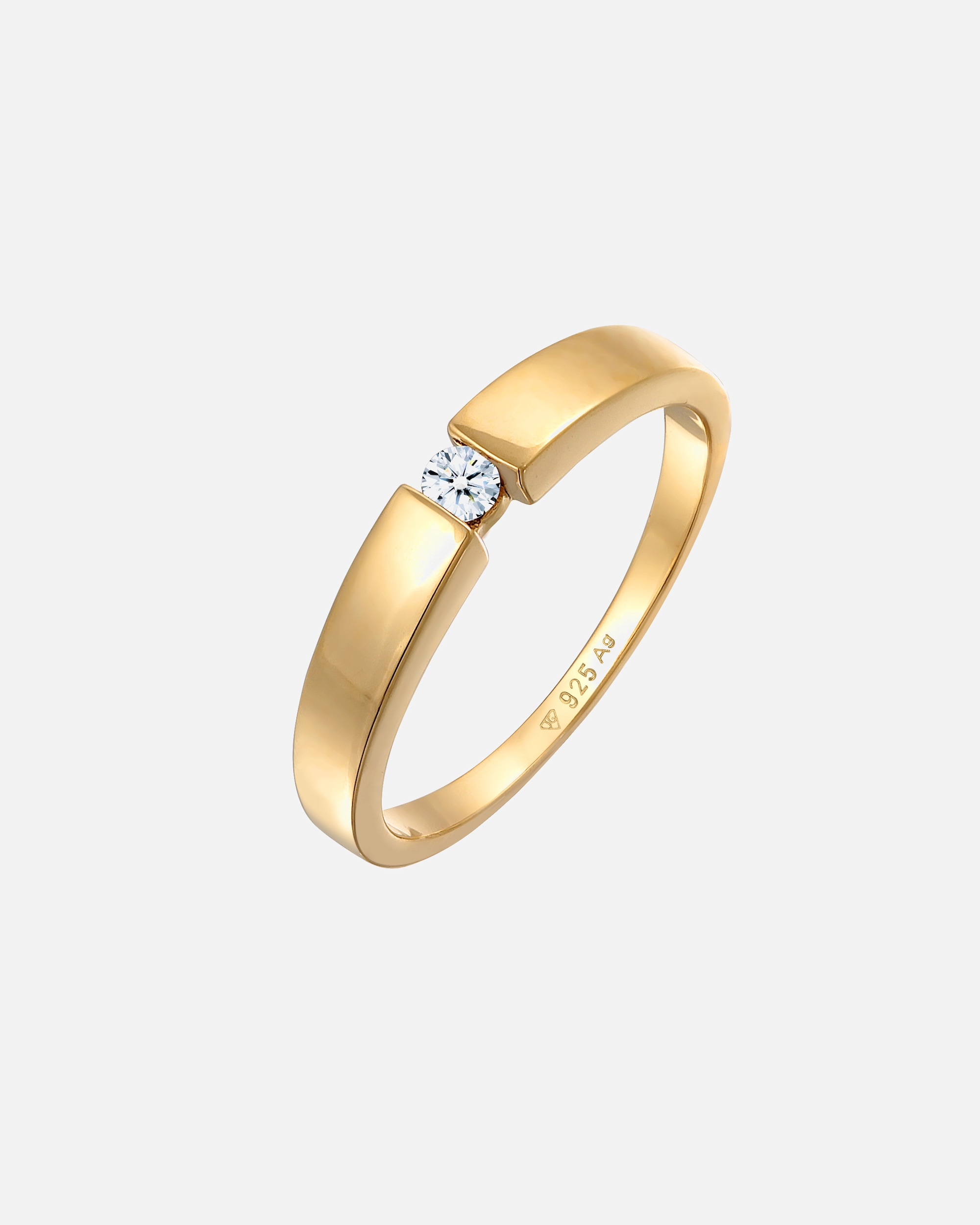 Bague pour Femme Classique Bague ruban diamant 0.06 ct. 925 Argent 56