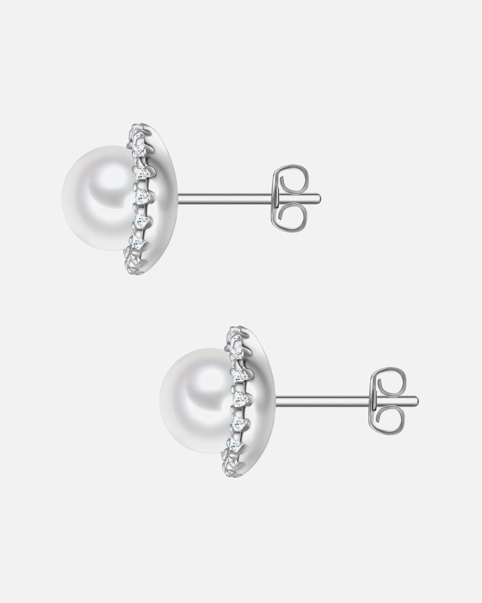 Boucles d'oreilles pour Femme Rafaela Donata Boucles d'oreilles en Argent Sterling en argent avec zirconium et perle de coquillage 8,7 mm