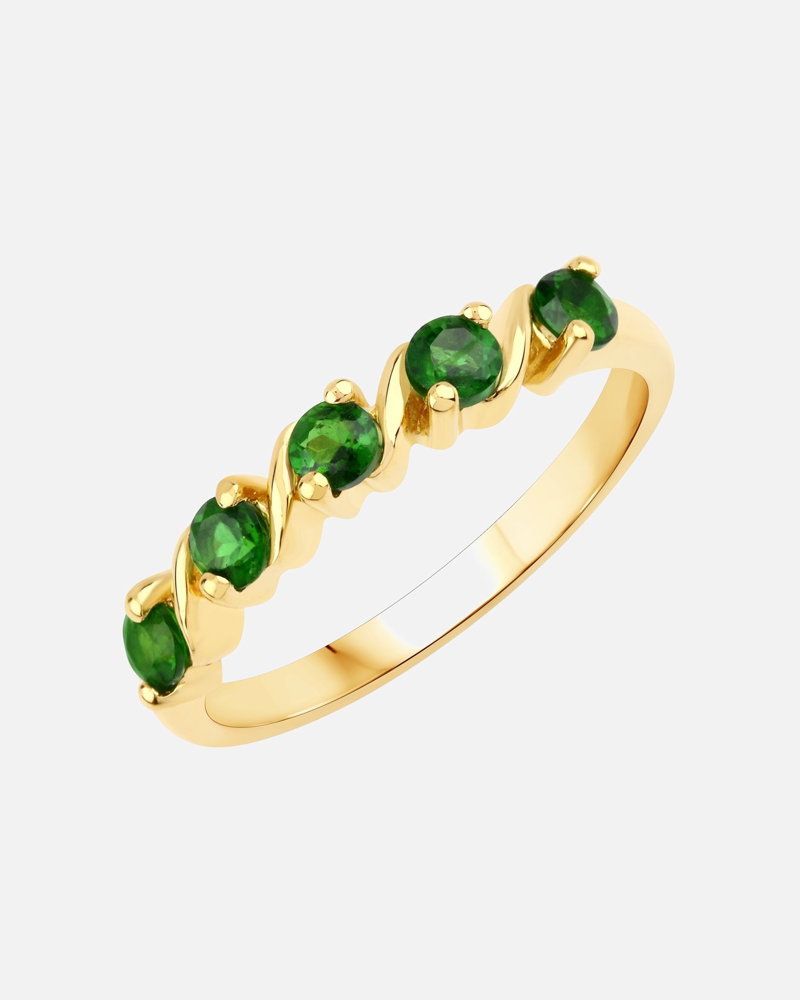 Bague pour Femme Rafaela Donata Bague Argent sterling Diopside de chrome en Or jaune 60