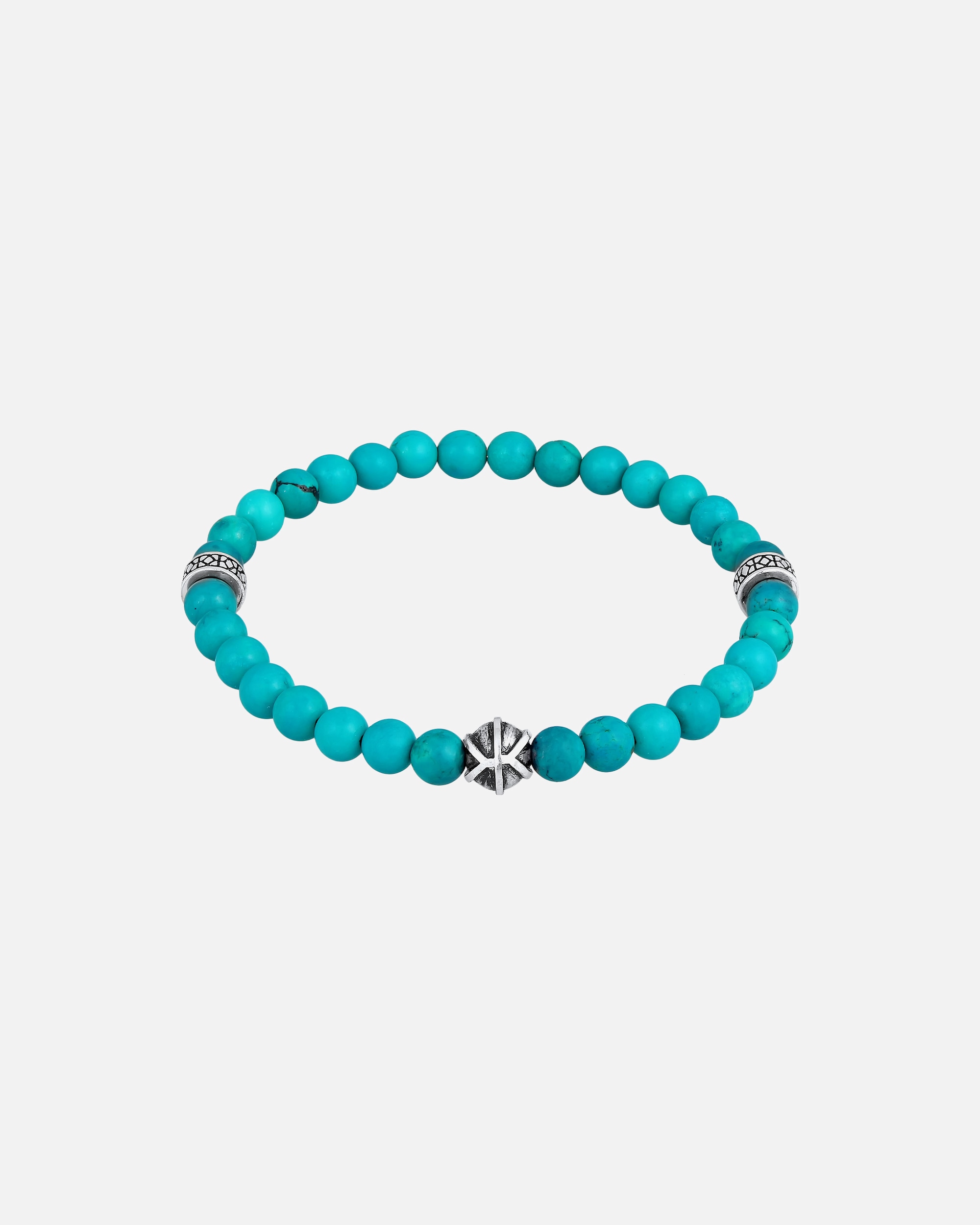Bracelet pour Homme KUZZOI Herren Perlenarmband Howlith Türkis 925er Silber 19