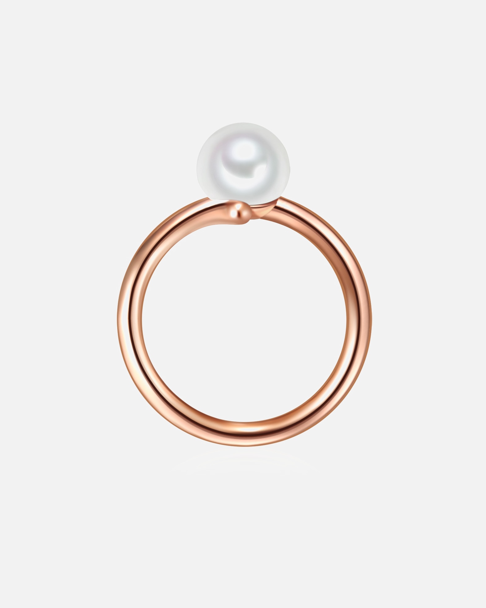 Bague pour Femme Valero Pearls Bague en argent Argent sterling Perle de culture d'eau douce en Or rose 60