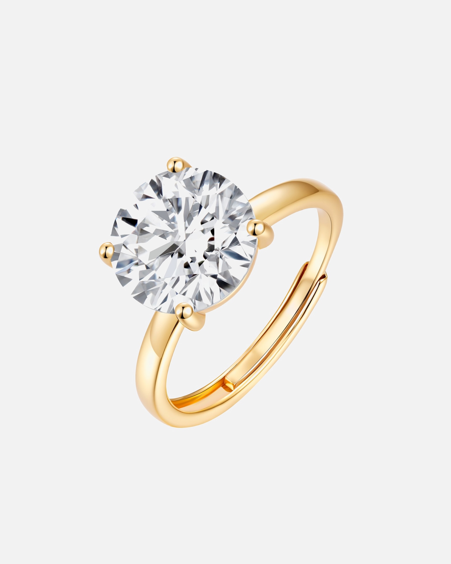 Bague pour Femme Lulu & Jane Bague en laiton en Or avec Zircon 54