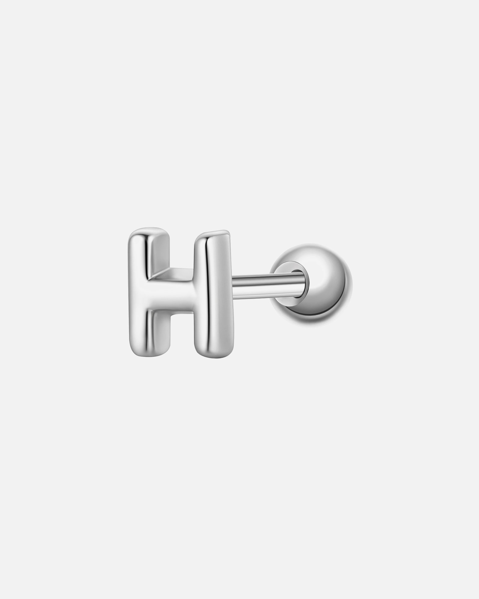 Boucles d'oreilles pour Femme Glanzstücke München Piercing Lettre H en argent sterling en argent 3,8 mm