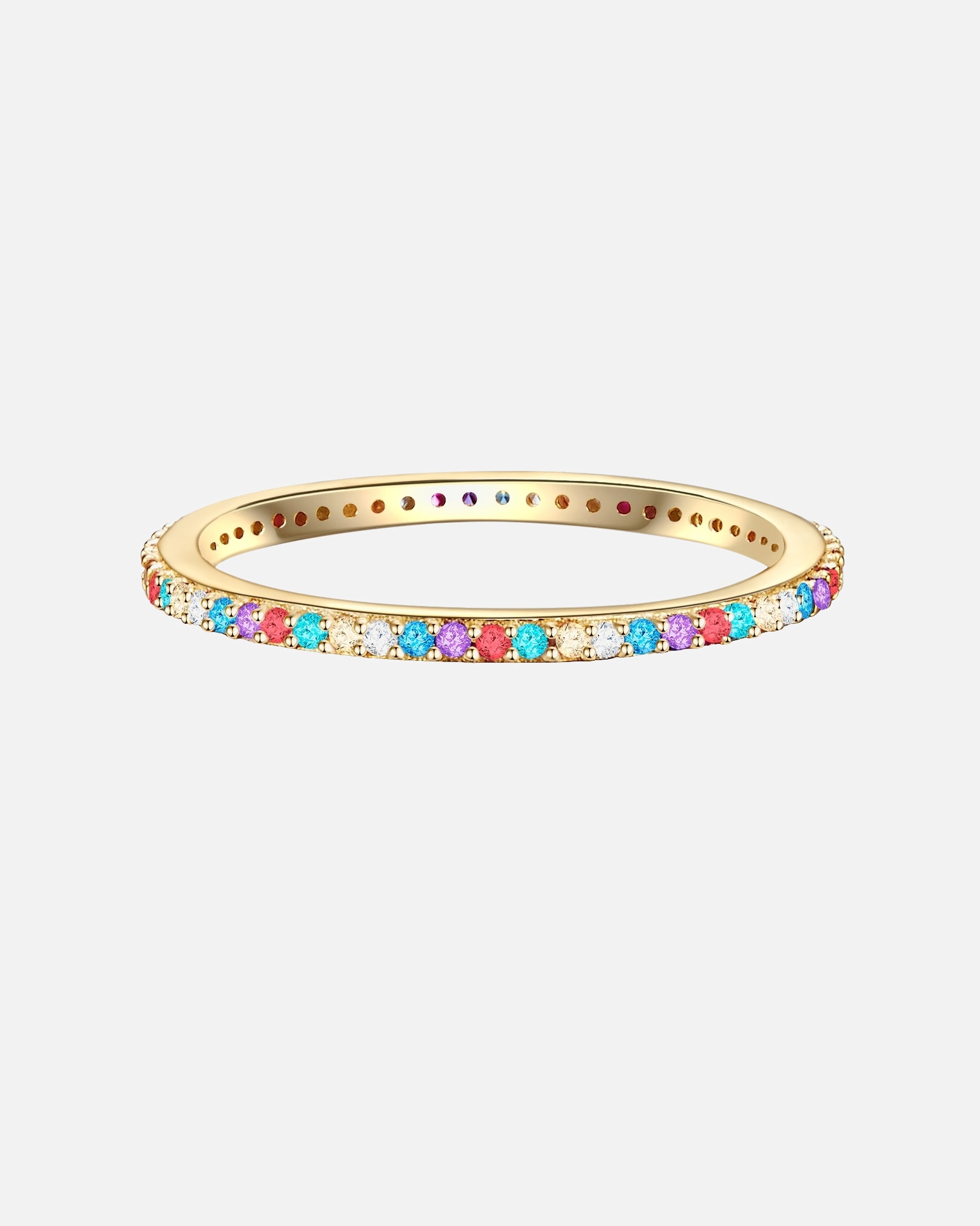 Bague pour Femme Bague en argent Argent sterling Oxyde de zirconium (CZ) en Or jaune 50