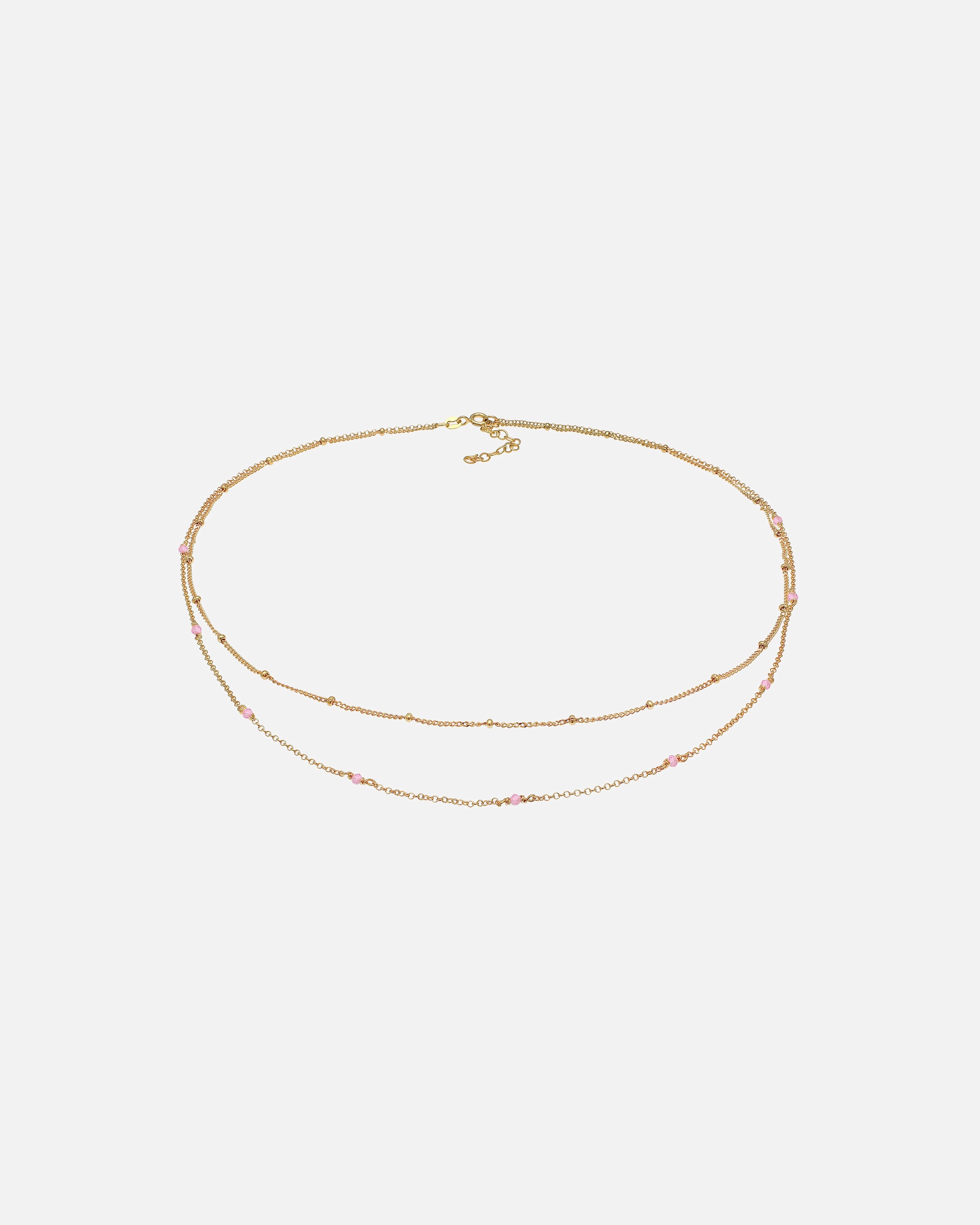 Collier pour Femme Elli Tendance filigrane pour dames avec des perles de quartz rose en argent sterling 925 goldfarben