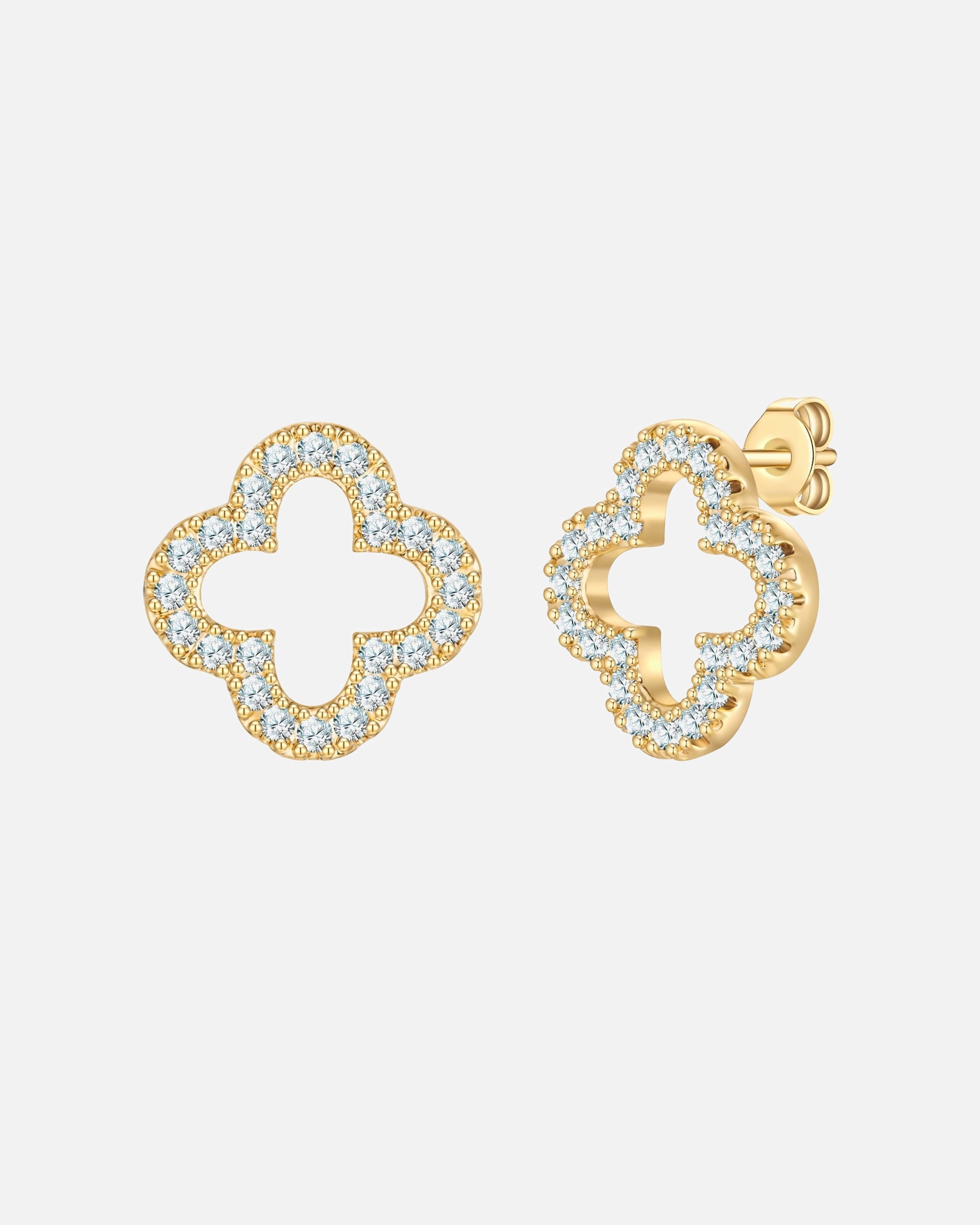 Boucles d'oreilles pour Femme Yokoamii Boucles d'oreilles en laiton doré avec zirconium 10,6 mm