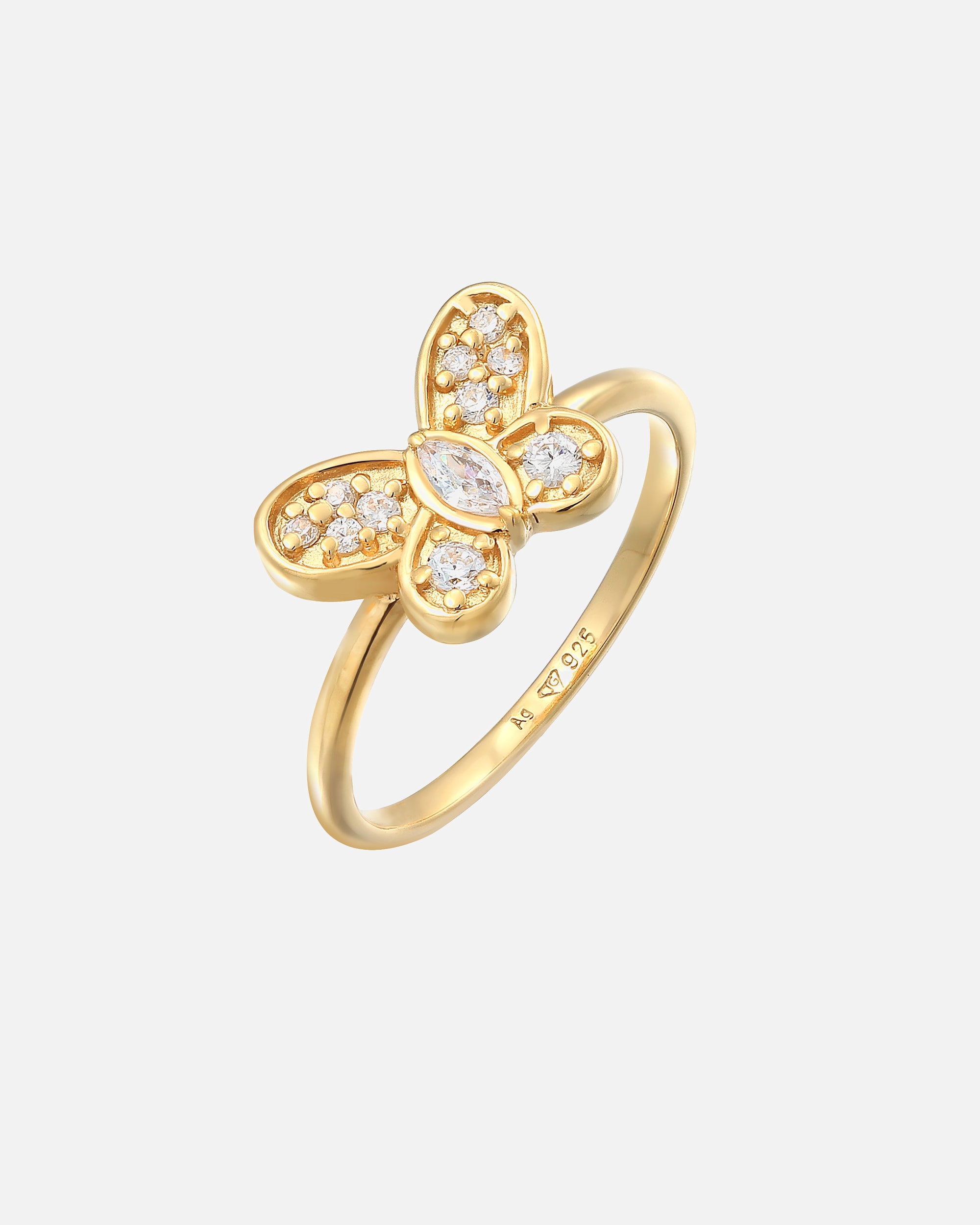 Bague pour Femme Elli Femmes symbole papillon étincelant avec zirconium en argent sterling 925 58