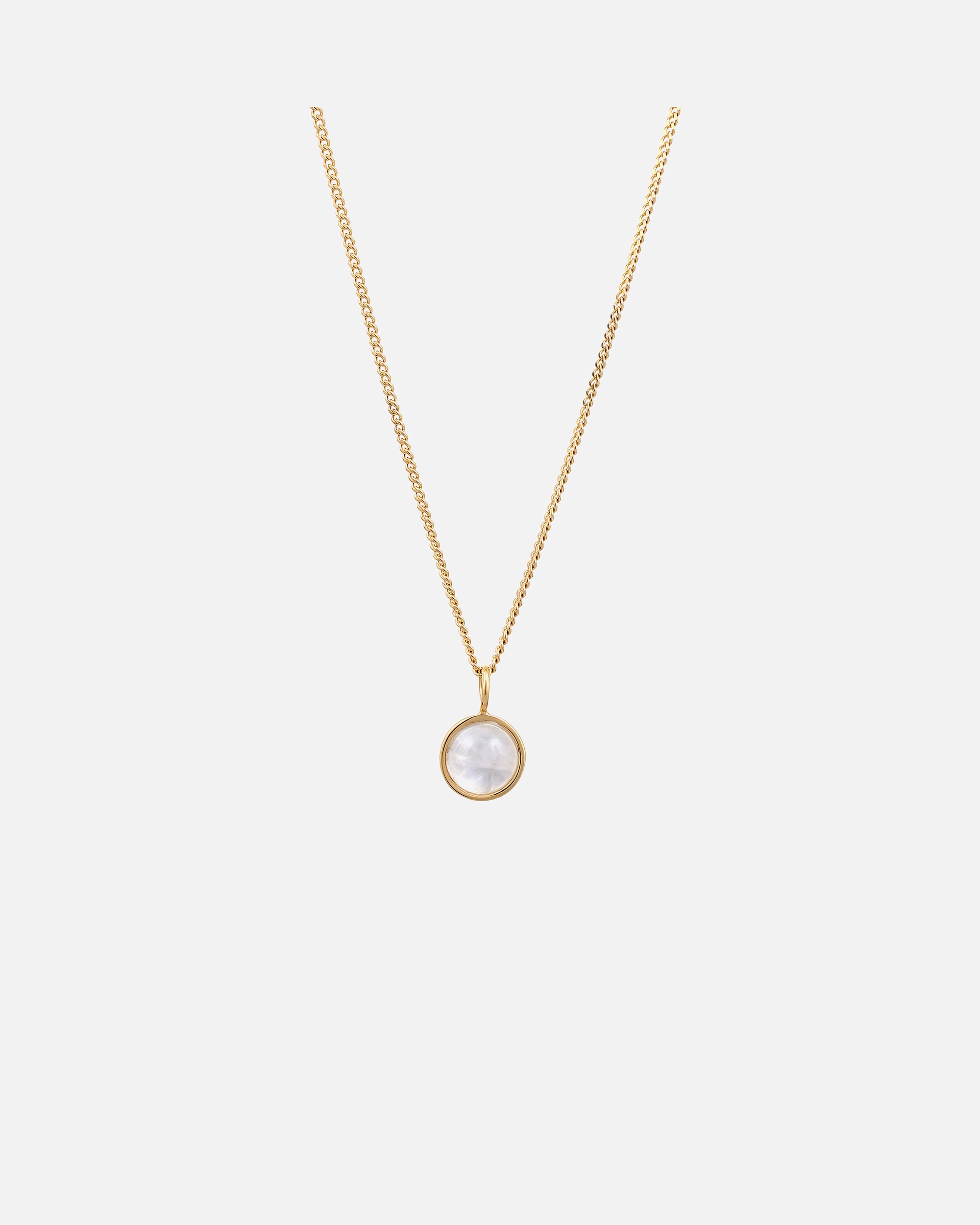 Collier pour Femme Collier court avec pierre Moonstone Blanc 925 Sterling Silver Gold-plated 45