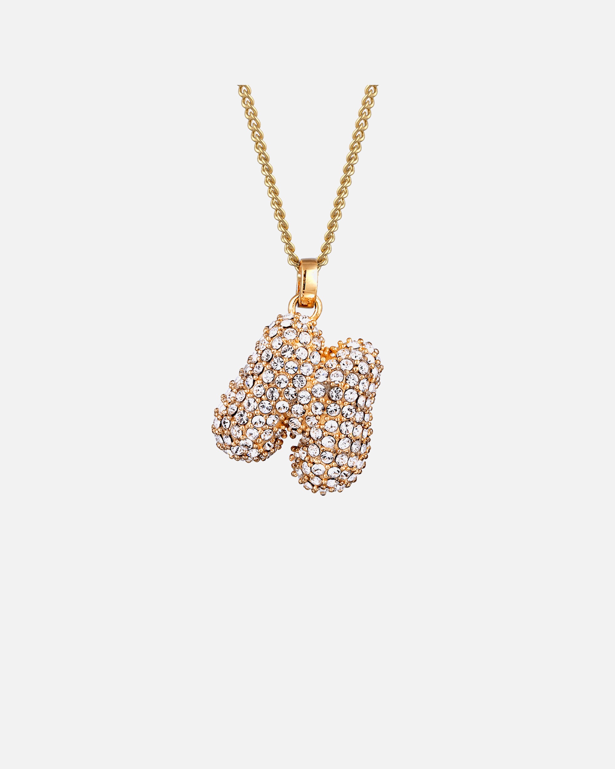 Collier pour Femme Elli Collier avec pendentif M Cristaux de verre Blanc 925 Sterling Silver Gold-plated 45