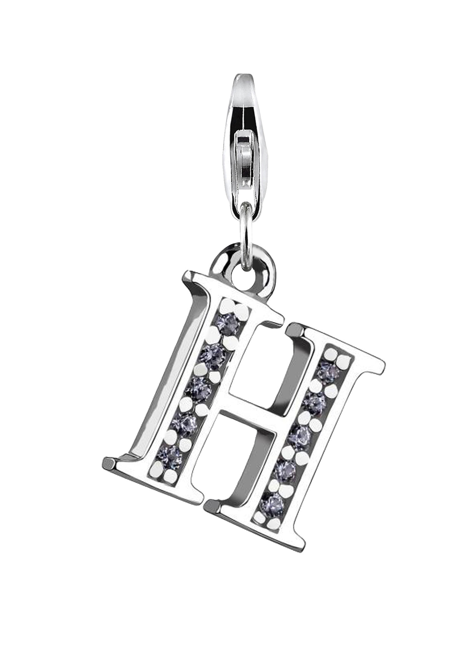 Lettre "R" pendentif Zirconium Argent 925