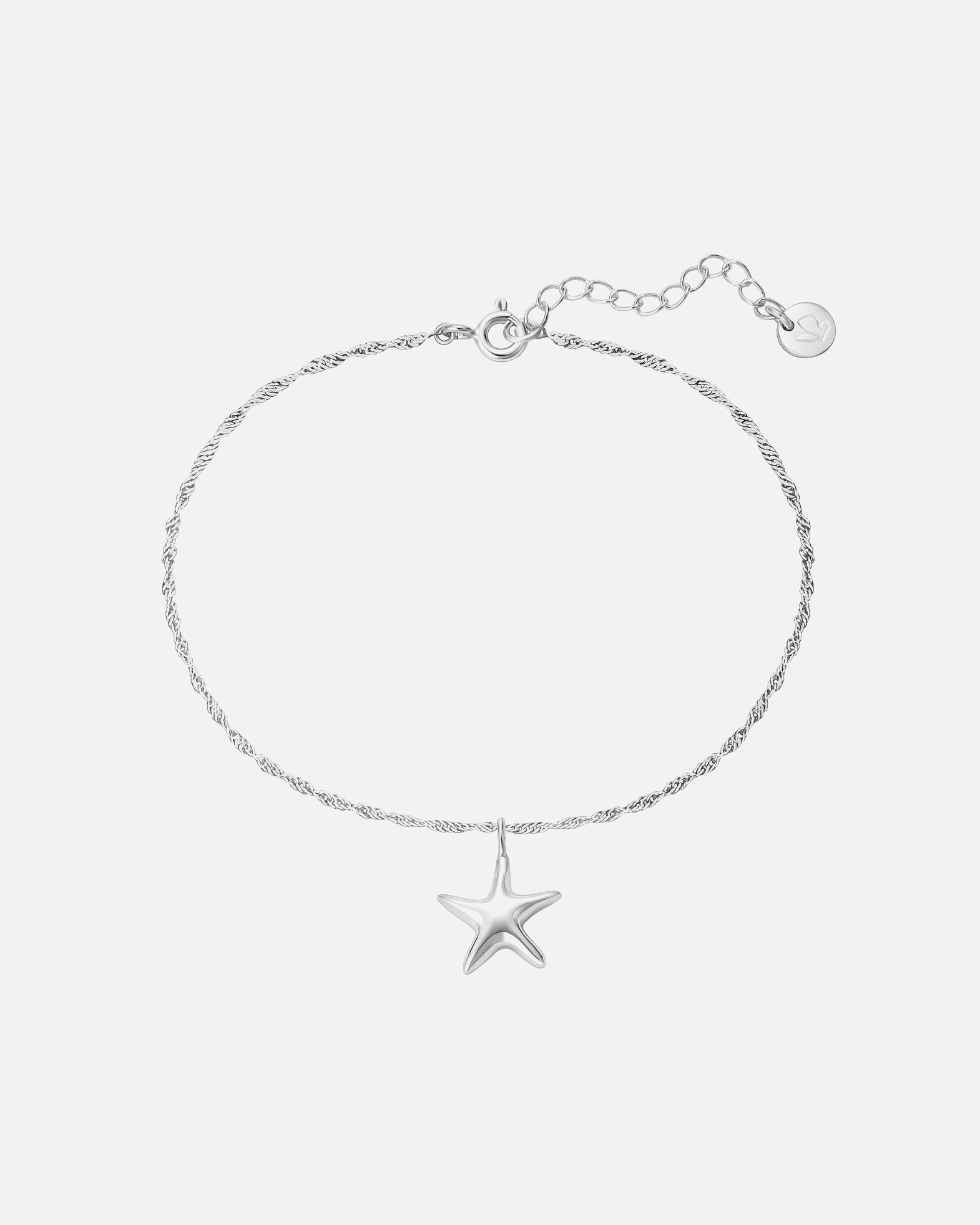 Bracelet pour Femme Glanzstücke München Bracelet Étoile de mer en Argent Sterling en argent Longueur de base 17,0 + rallonge 3,0 cm