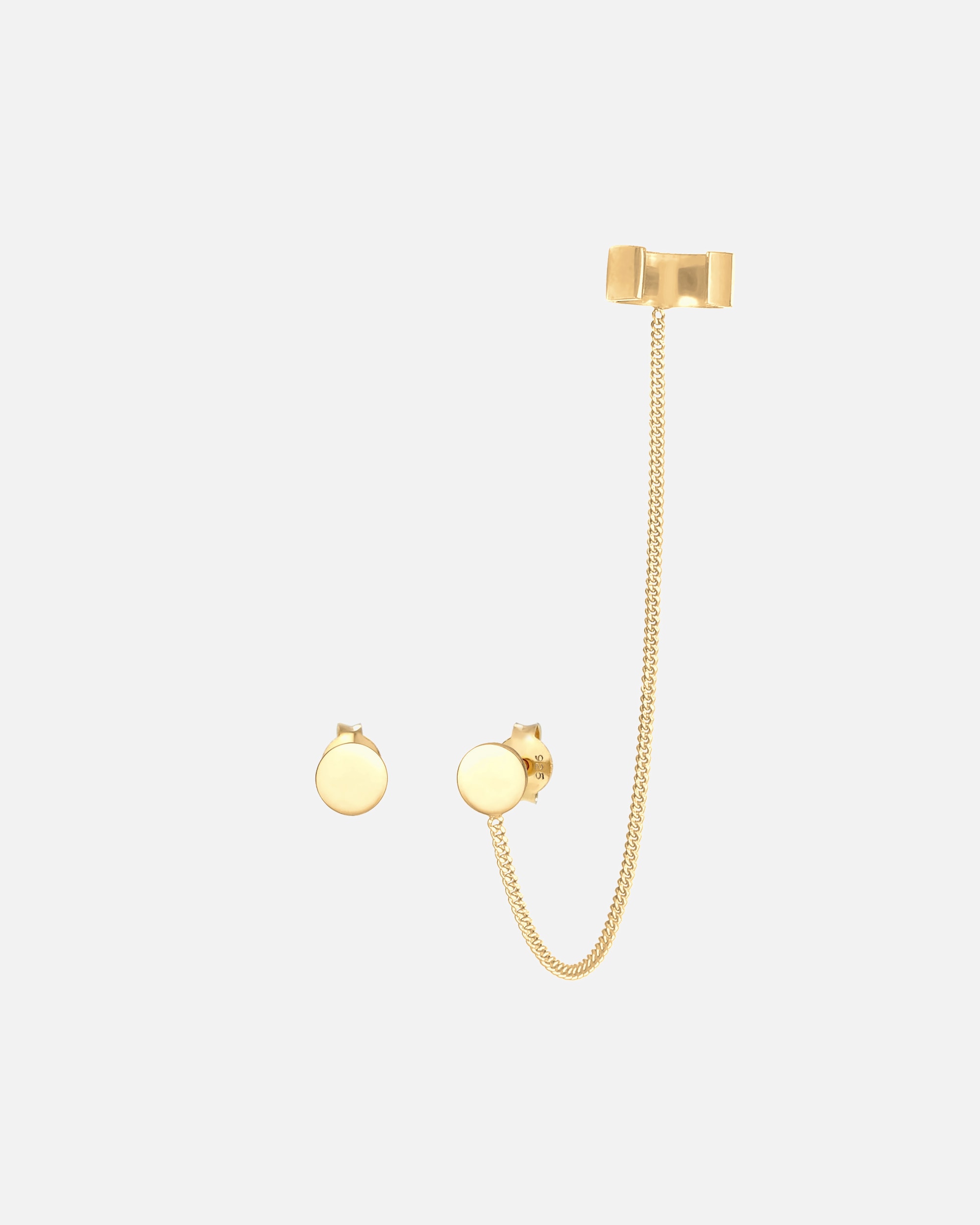 Boucles d'oreilles pour Femme Elli Connecteur Earcuff Pince Ronde Plaquette Argent 925 goldfarben