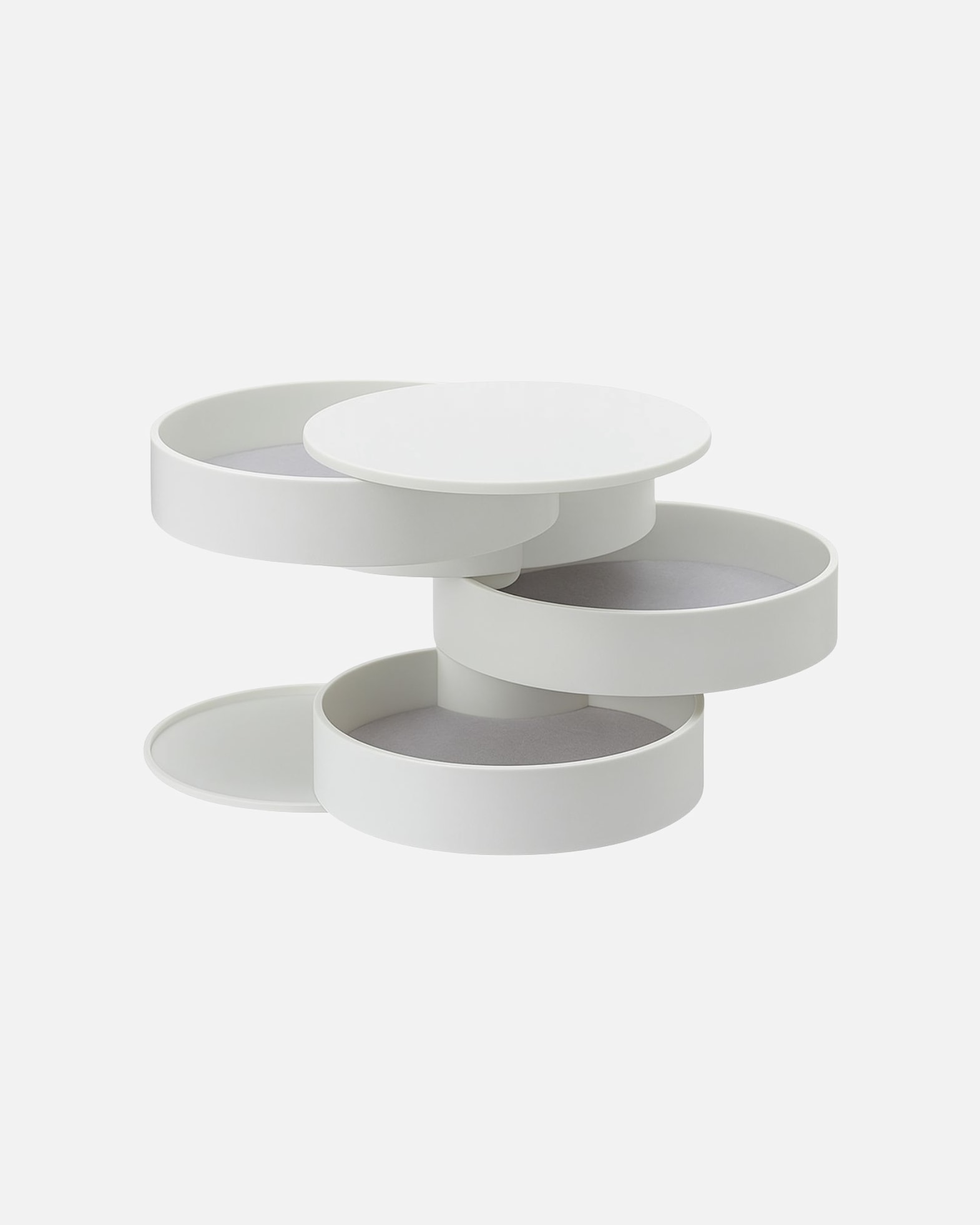 Trousse pour Unisexe UNIQ UNIQ Boîte à Bijoux Rotative Ronde avec 4 Compartiments - Noir UNIQ Boîte à Bijoux Rotative Ronde avec 4 Compartiments - Blanc