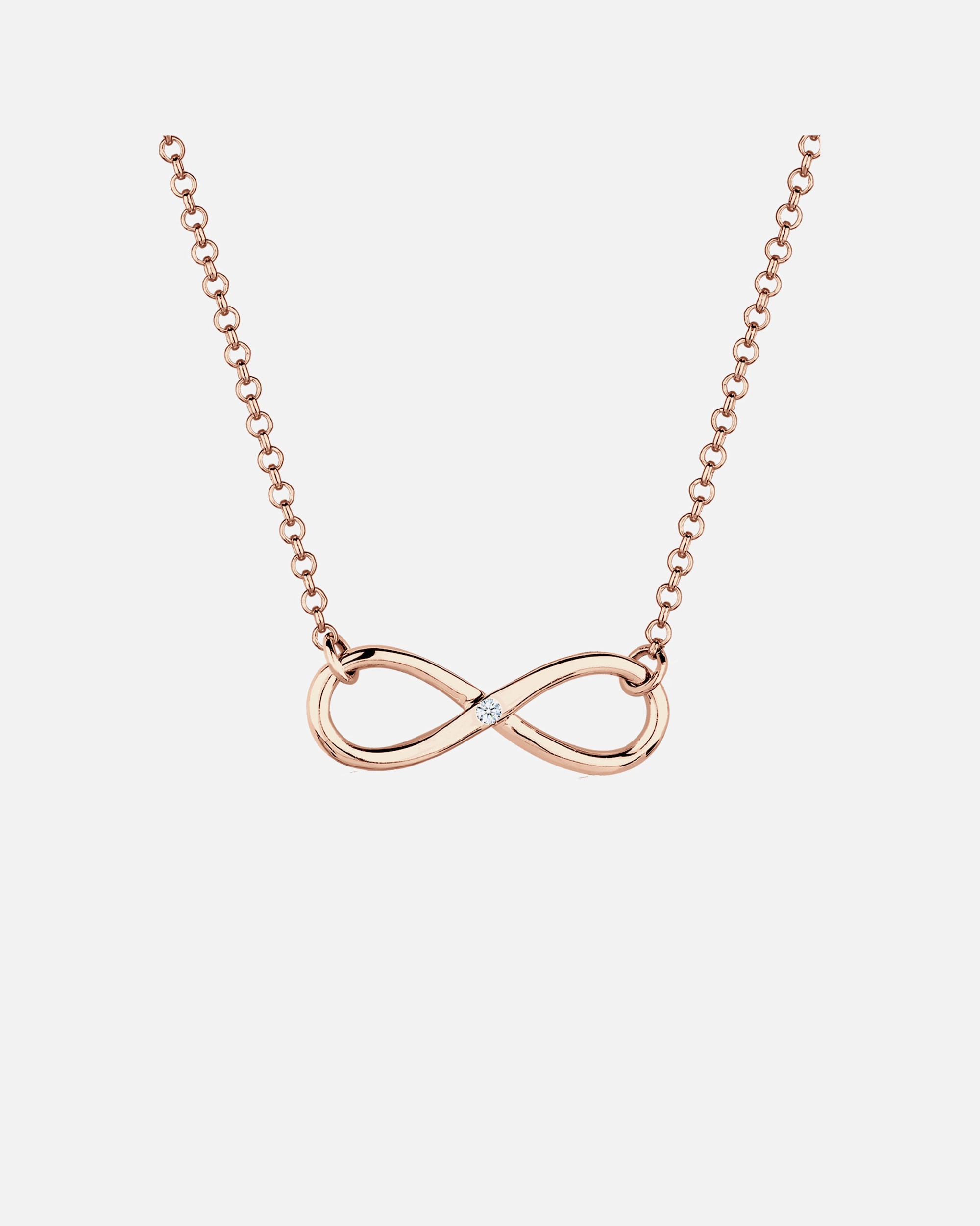 Collier pour Femme Elli DIAMONDS Femmes Infinité Pendentif Infini avec Diamant (0.03 ct.) en Argent Sterling 925 rosefarben