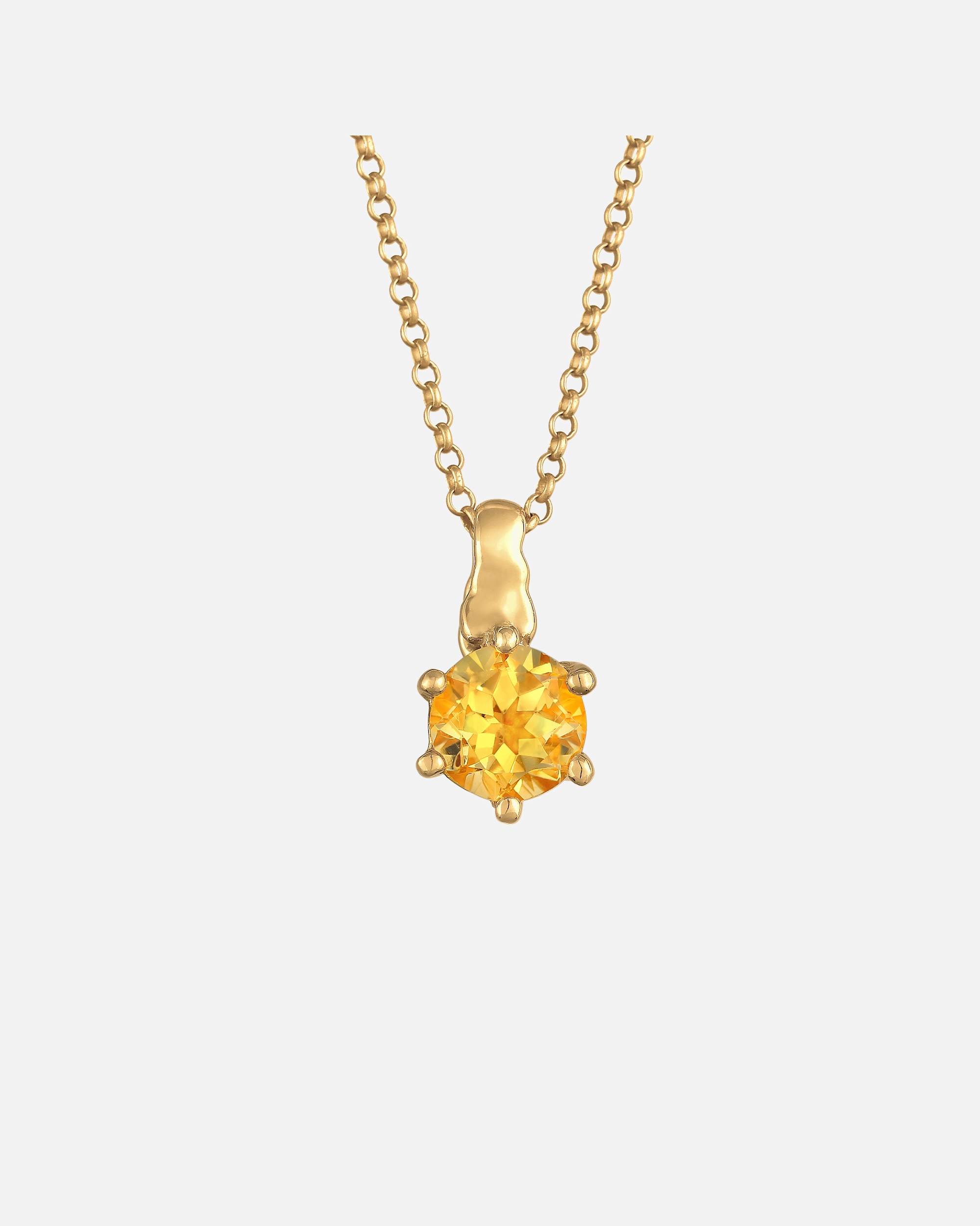 Collier pour Femme Elli Pendentif solitaire classique pour femme avec pierre de citrine en argent sterling 925 plaqué or 45