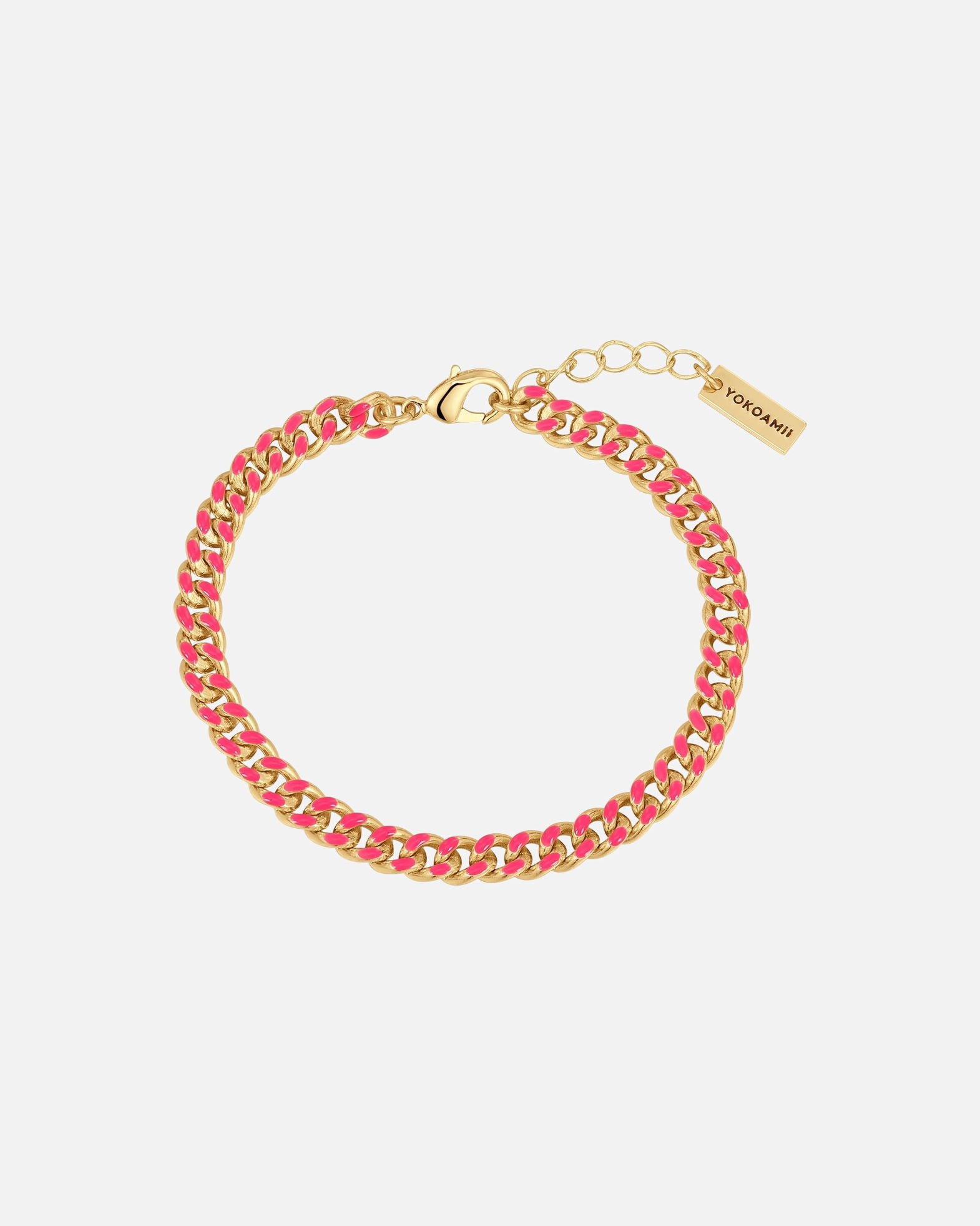 Bracelet pour Femme Yokoamii Bracelet en Laiton en Or jaune Longueur de base 17,0 + rallonge 3,0 cm