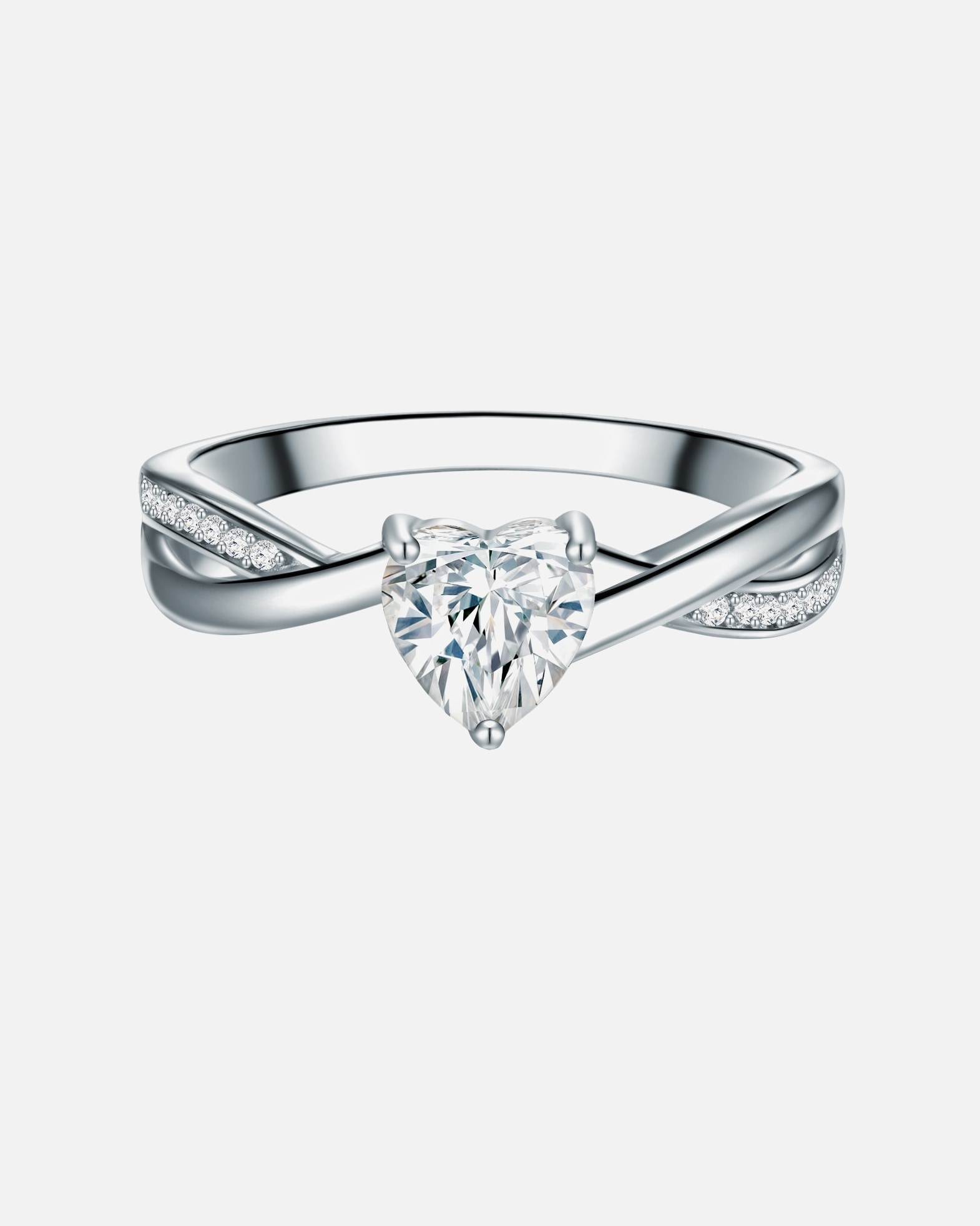 Bague pour Femme Trilani Coeur Argent sterling Oxyde de zirconium (CZ) en Argent 50