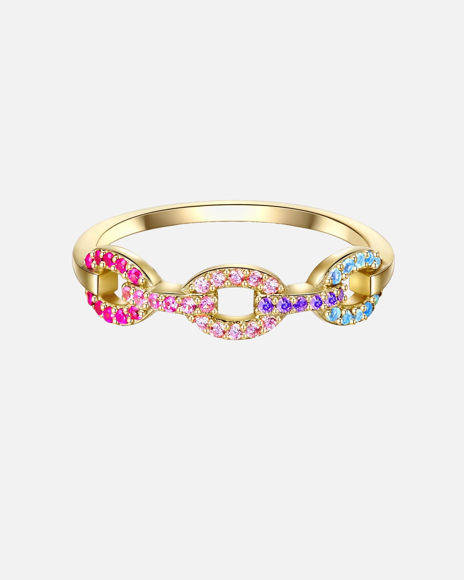 Bague pour Femme Lulu & Jane Bague en Laiton en Or jaune 52