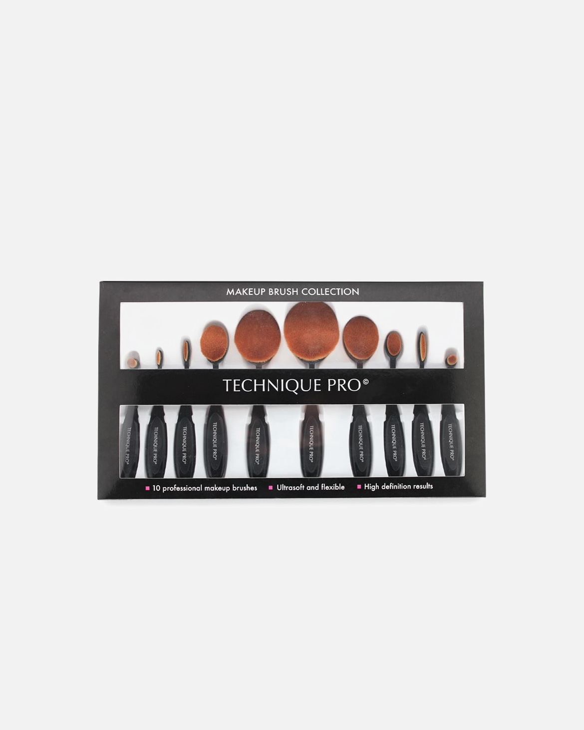 Kit de pinceaux pour Femme Technique Pro Technique PRO Set de 10 Pinceaux de Maquillage Ovales Professionnels Technique PRO Set de 10 Pinceaux de Maquillage Ovales Professionnels