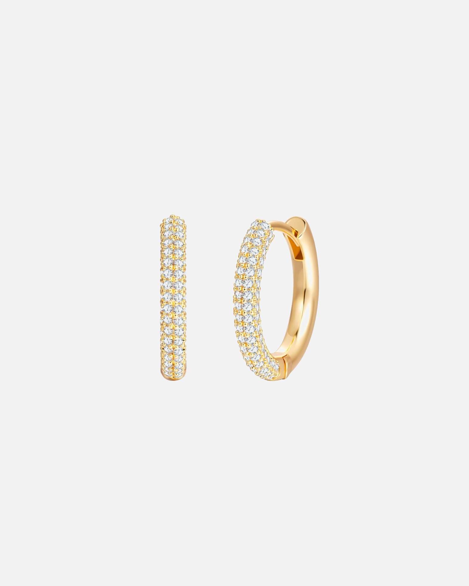 Créoles pour Femme Lulu & Jane Créoles en laiton en Or avec Zircon 15,5 mm