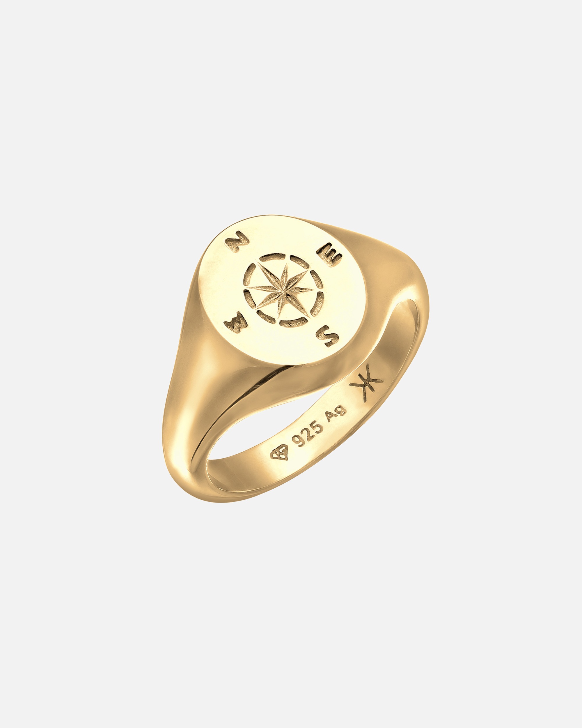 Bague pour Homme KUZZOI Chevalière Boussole 925 Sterling Silver 66