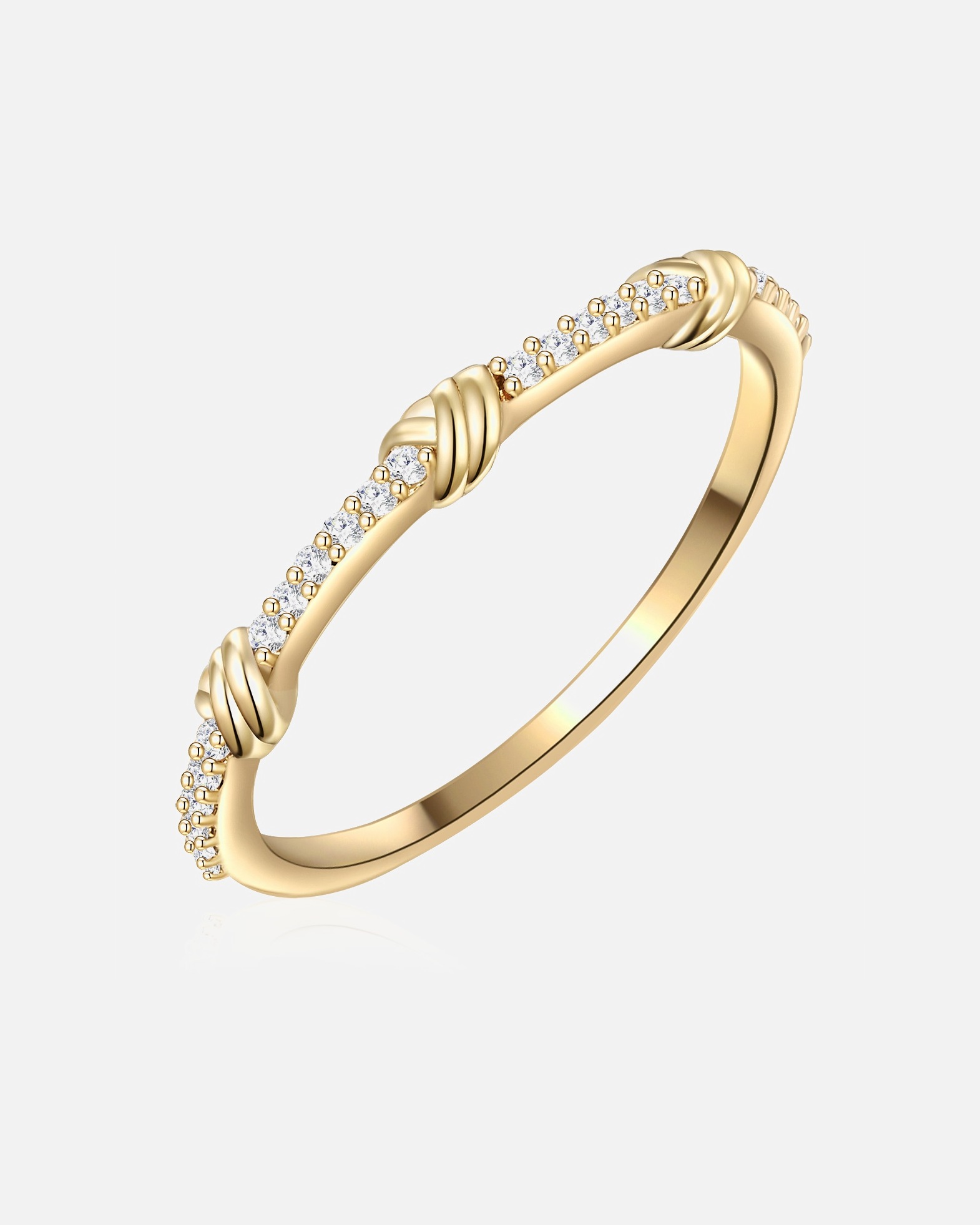 Bague pour Femme Glanzstücke München Bague en argent Argent sterling Oxyde de zirconium (CZ) en Or jaune 56