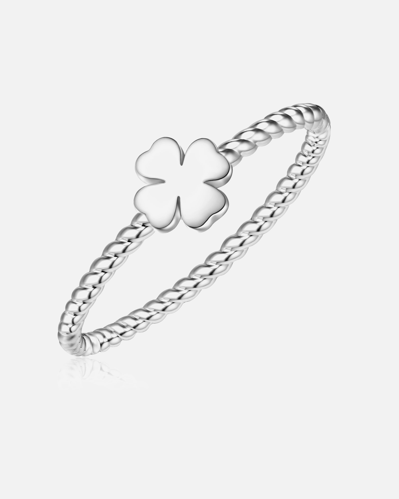 Bague pour Femme Glanzstücke München Bague Feuille de trèfle en Argent sterling en Argent 56