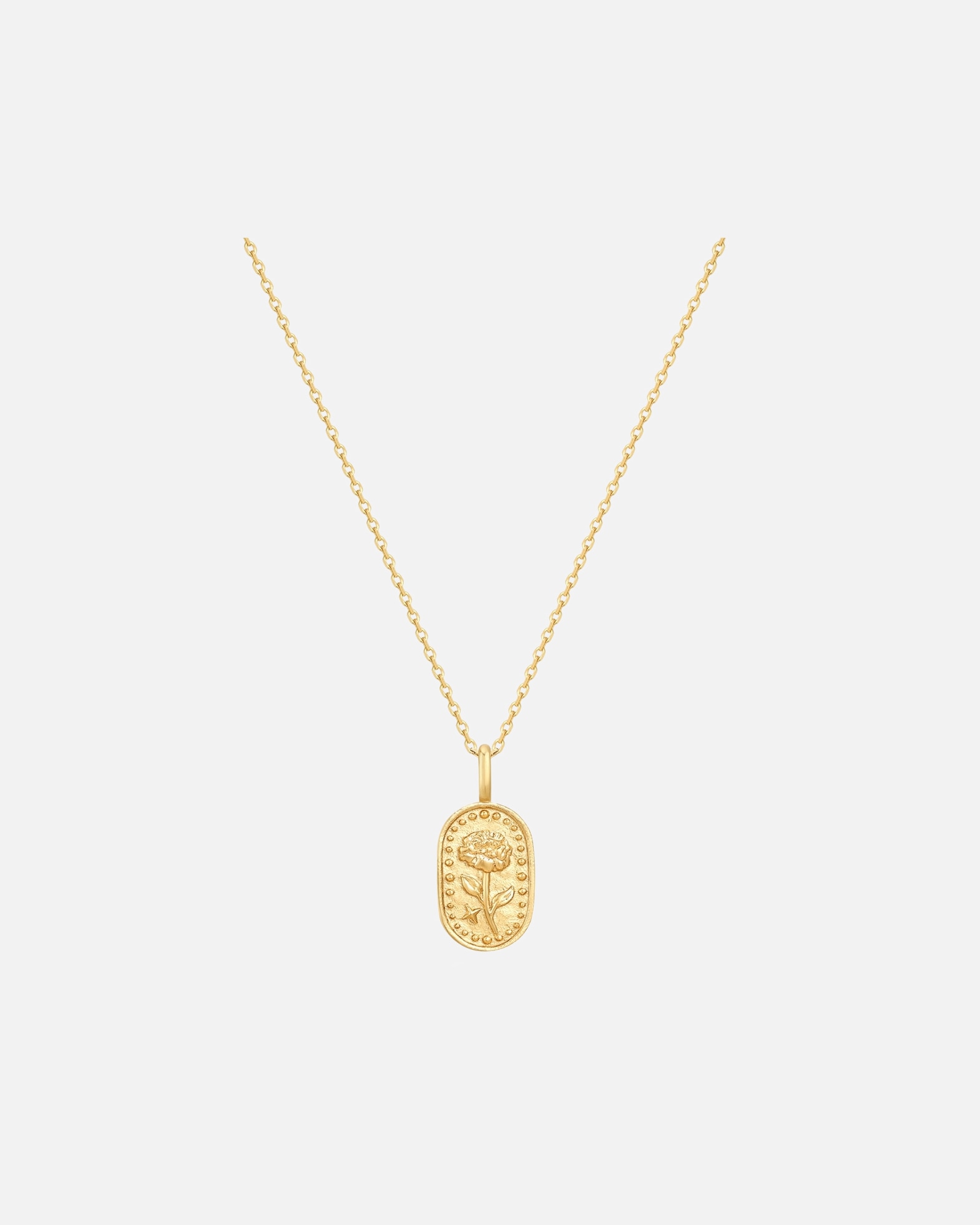 Collier pour Femme Glanzstücke München Chaîne Fleur de naissance d'octobre Souci en Argent sterling en Or jaune 40,0 cm Basiskette + 5,0 cm Verlängerung