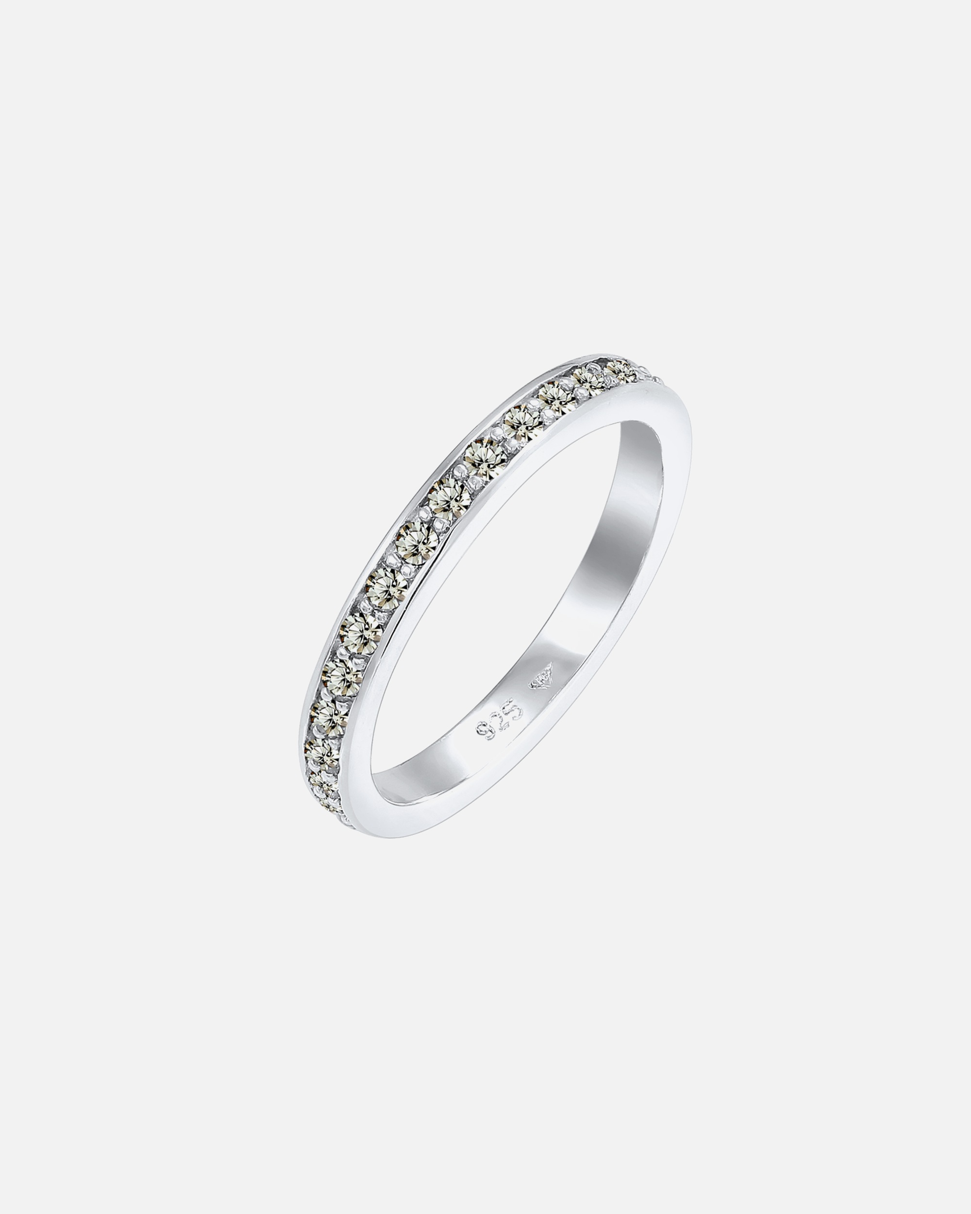 Bague pour Femme Elli Femmes bande Memoire avec cristaux en argent sterling 925 50
