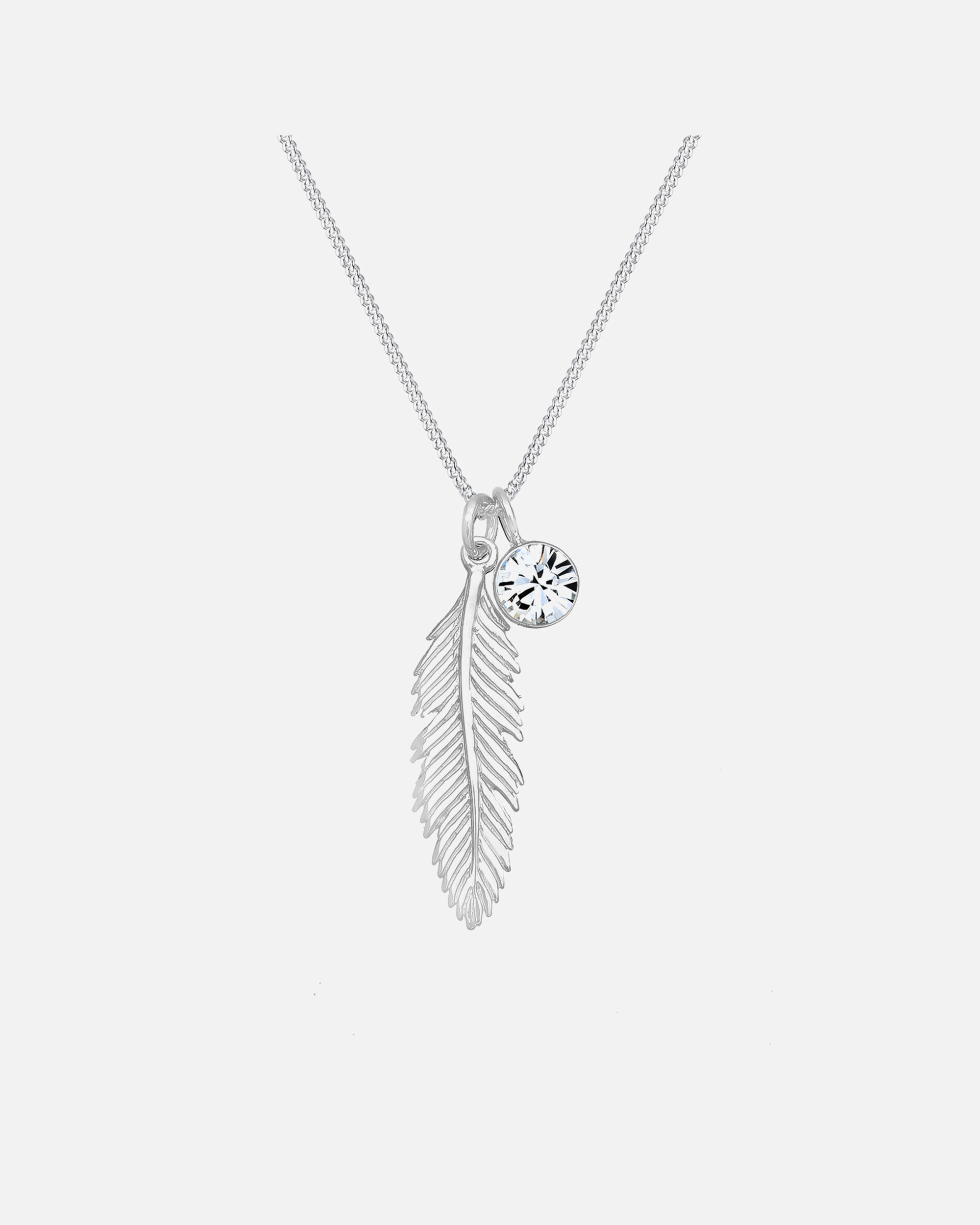 Collier pour Femme Elli Femmes Pendentif Plume Boho avec Cristal en Argent Sterling 925 45