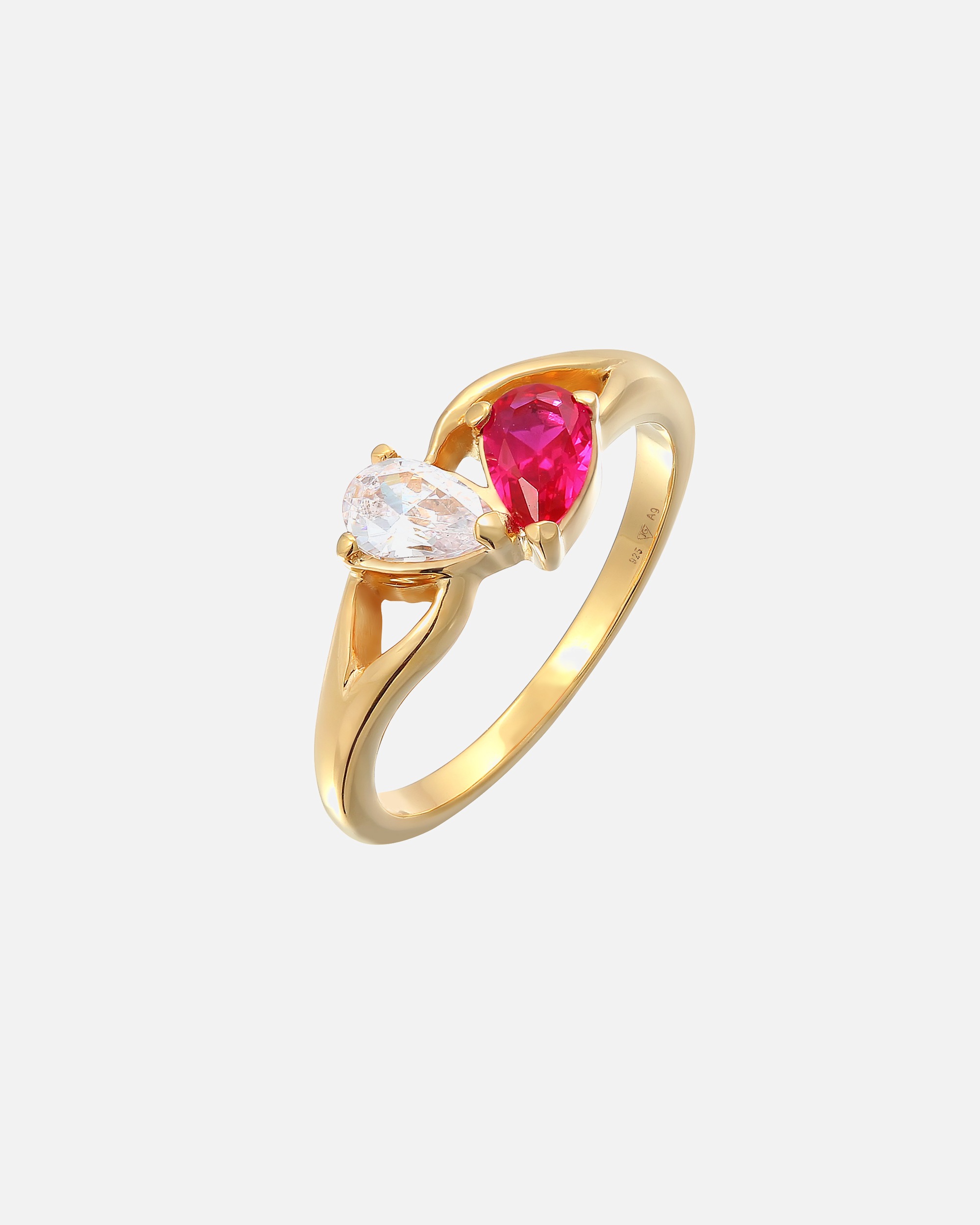 Bague pour Femme Elli Zirkonia synthetischer Rubin Infintiy 925 Silber 58