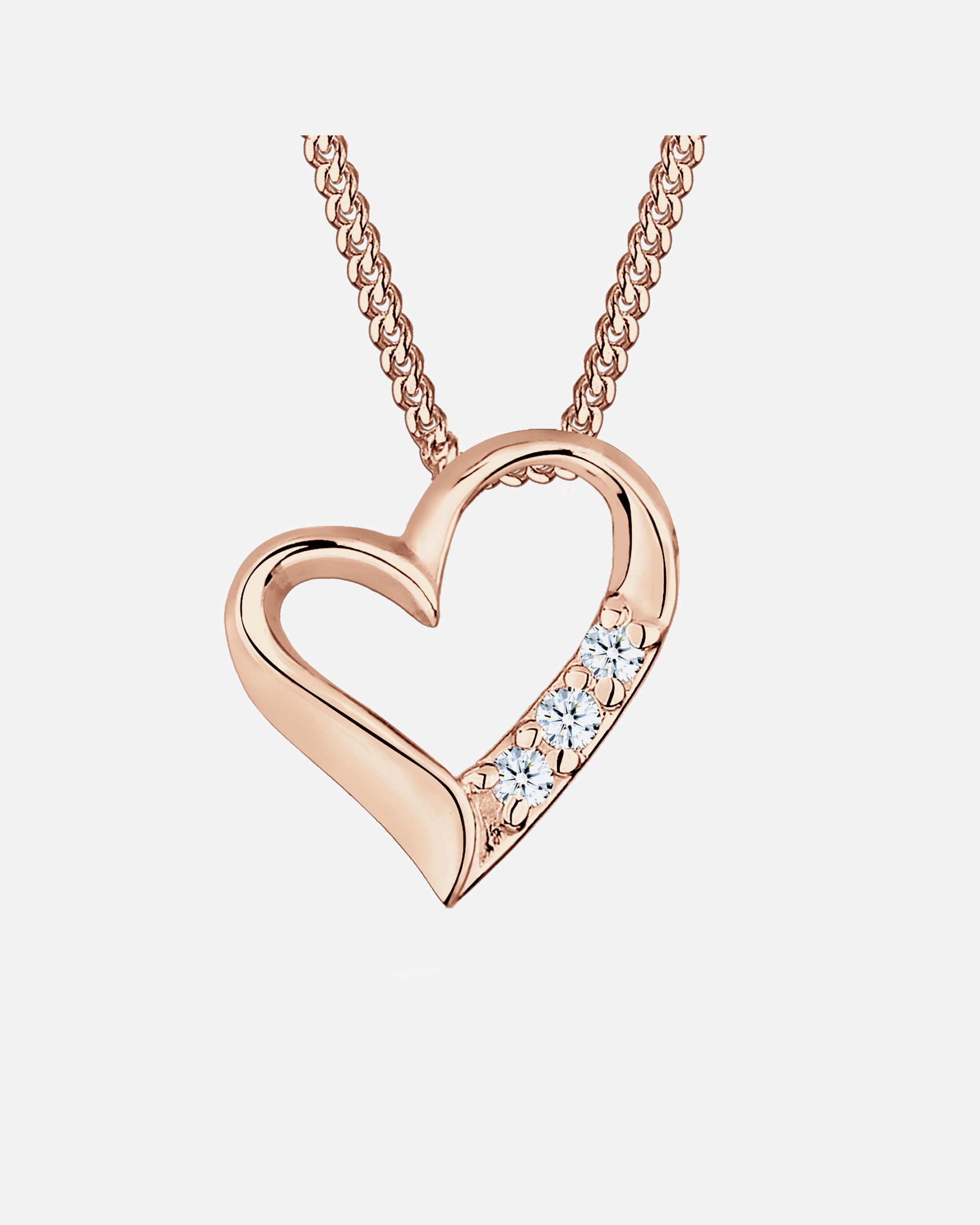 Collier pour Femme Elli DIAMONDS Femmes Pendentif Cœur Éternité avec Diamants (0.045 ct.) en Argent Sterling 925 rosefarben