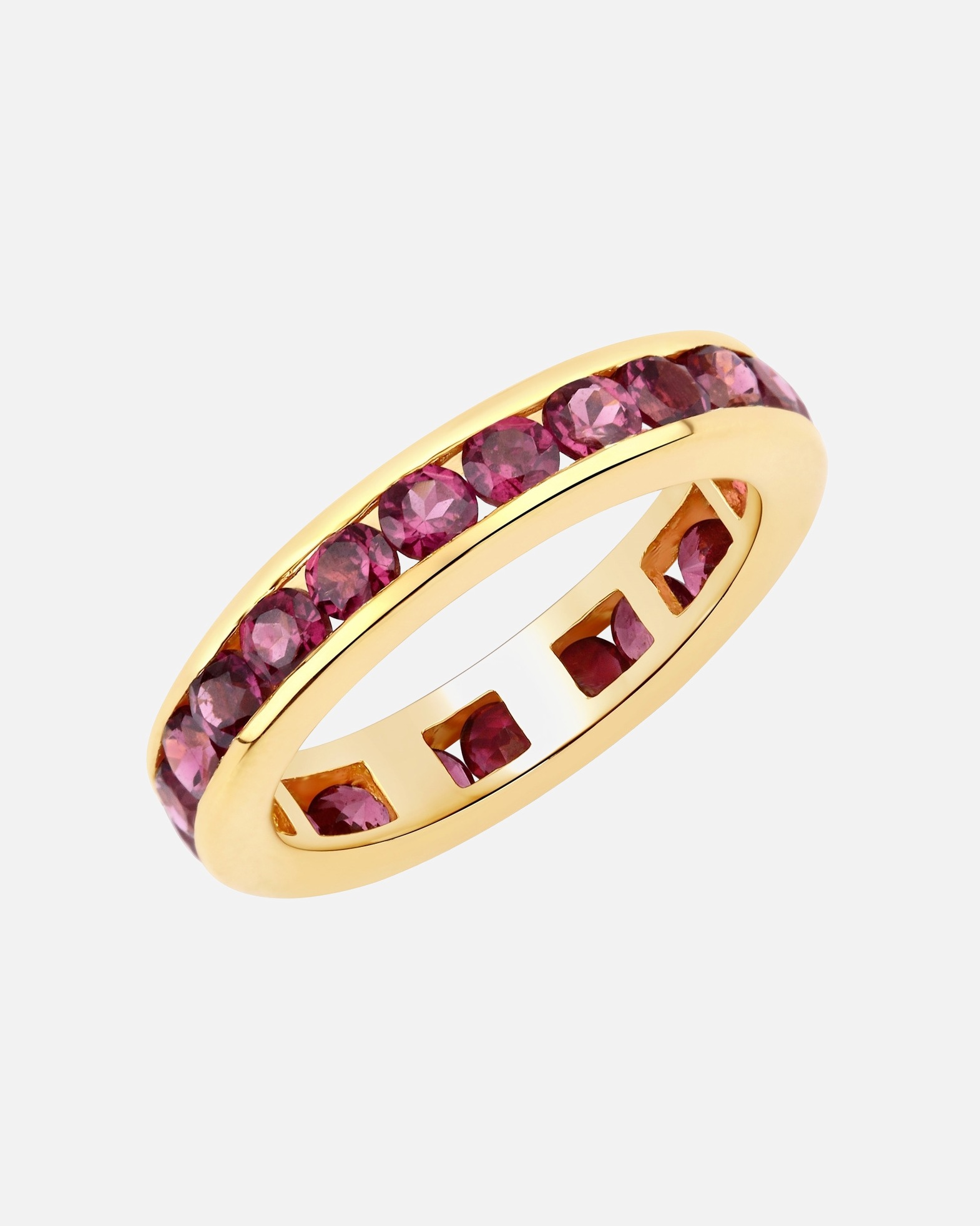 Bague pour Femme Bague Argent sterling Rhodolite en Or jaune 54