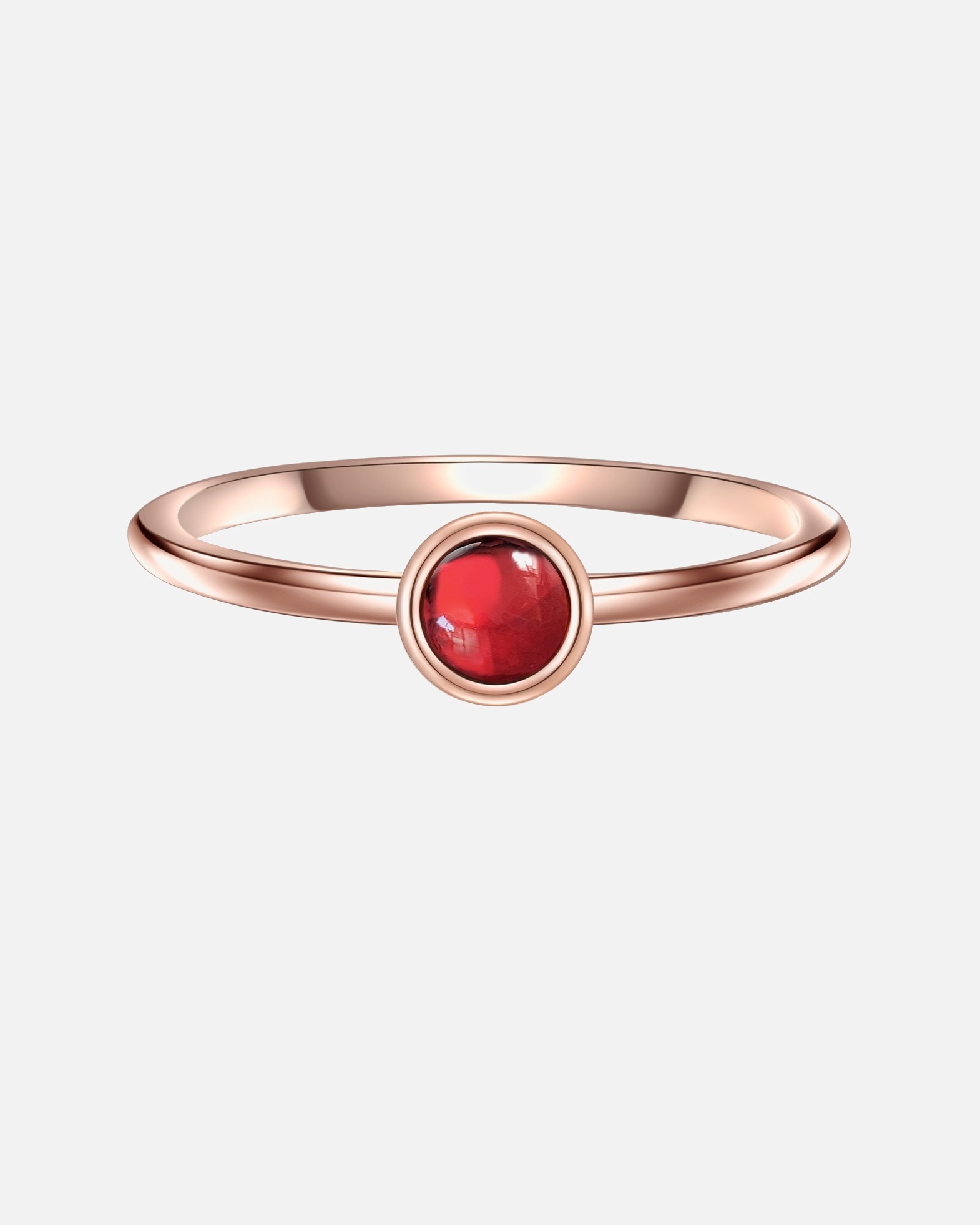 Bague pour Femme Glanzstücke München Bague en argent Argent sterling Grenat en Or rose 56