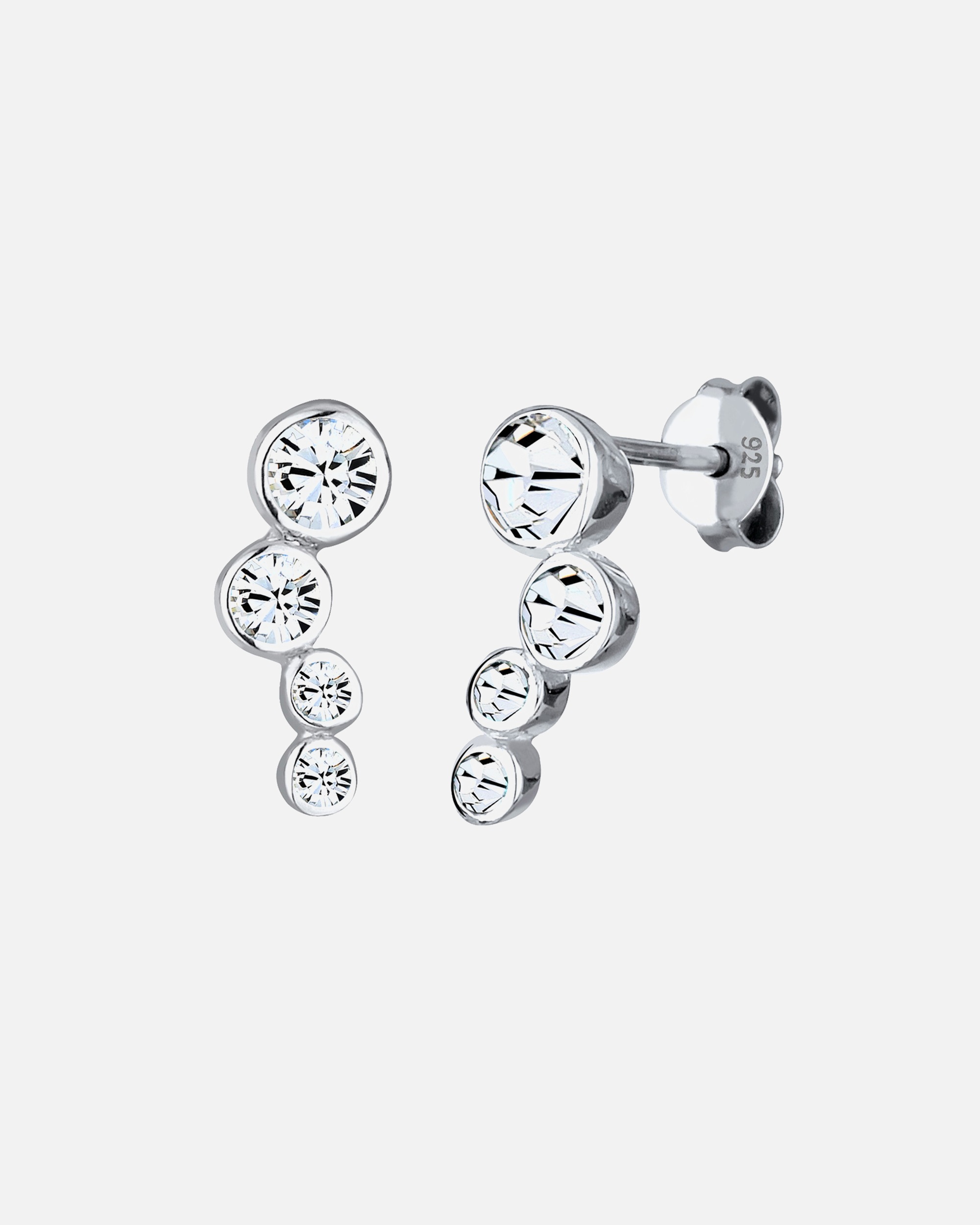 Boucles d'oreilles pour Femme Elli Cercle Rond Boucles d'oreilles Femme - (925/1000) Argent Cristal silberfarben