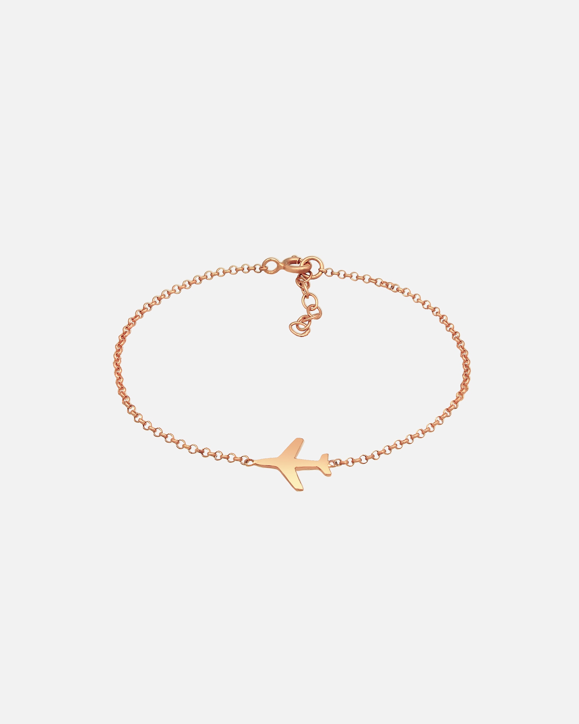 Bracelet pour Femme Collier à pois Avion Travel Voyage Basic 925 Argent rosefarben