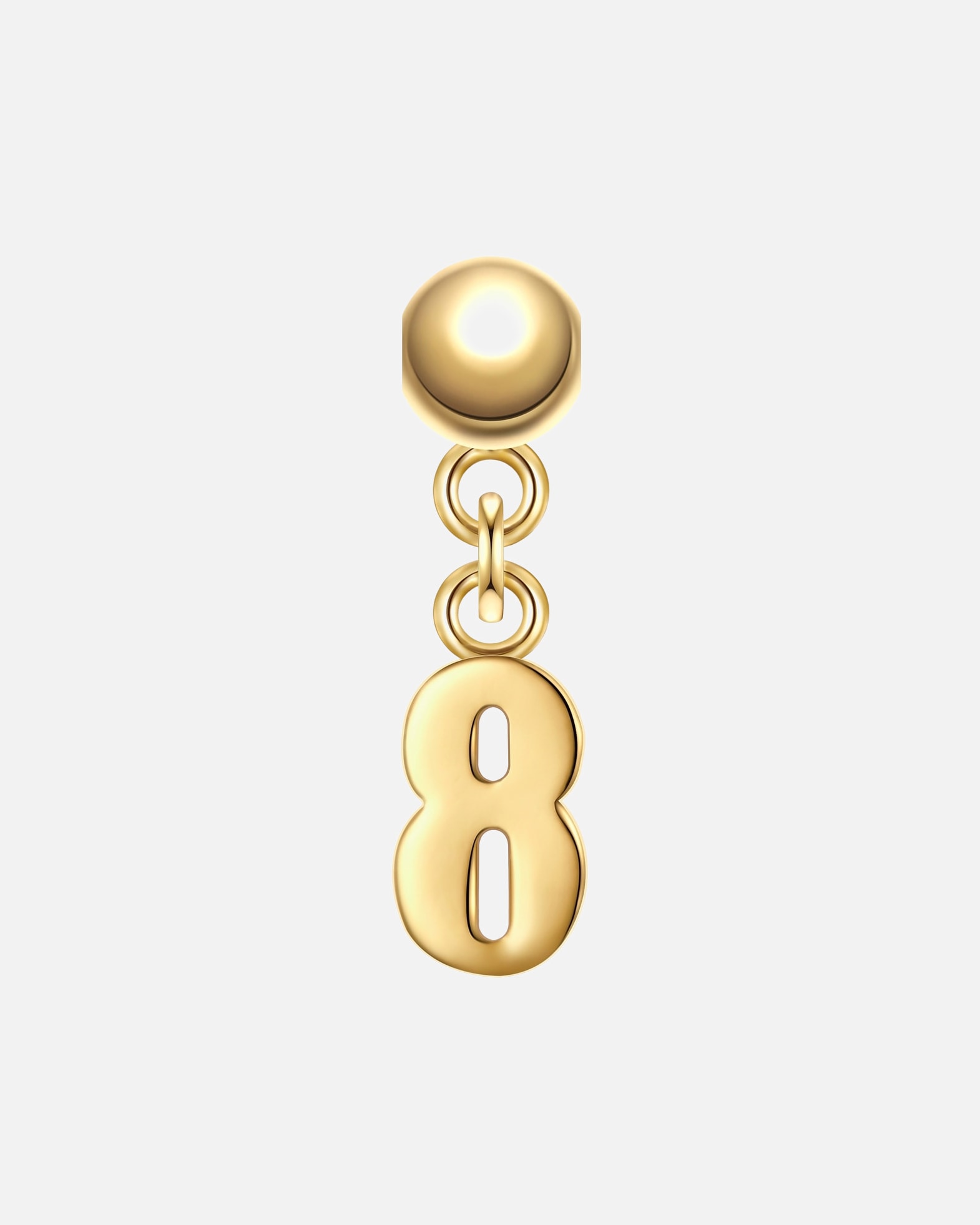 Pendentif pour Femme Glanzstücke München Breloque fantaisie Chiffre 8 en Argent sterling en Or jaune 15,4 mm