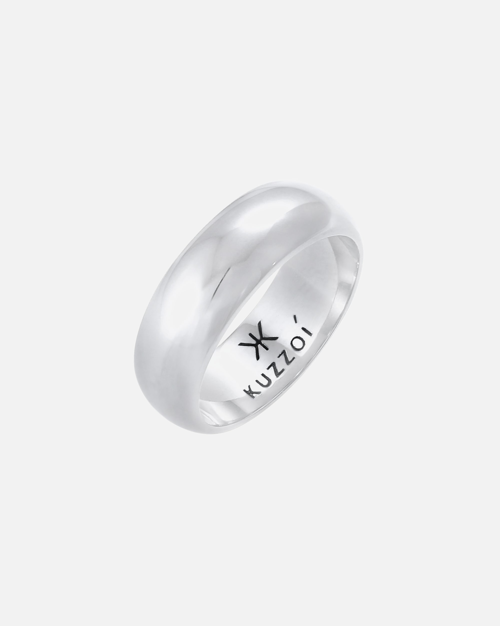 Bague pour Homme KUZZOI La tendance de base de la bannière masculine est robuste et lisse en argent sterling 925 62